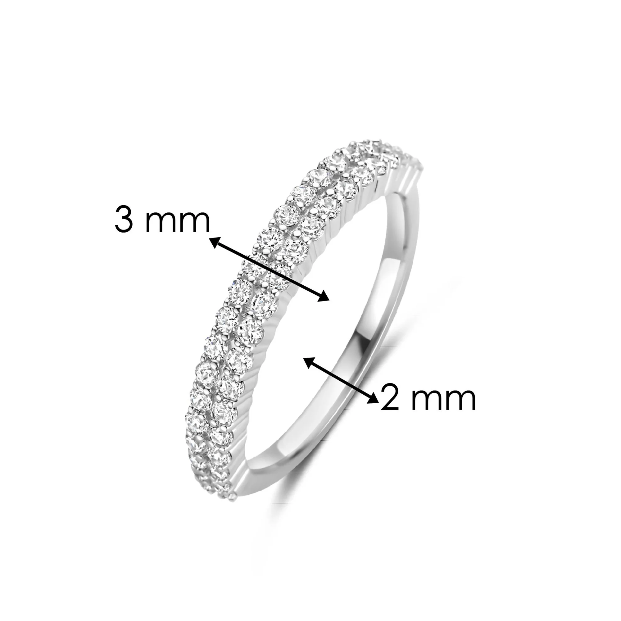 Ti Sento Cubic Zirconia Double Row Ring 12366Z (56) - Image 4