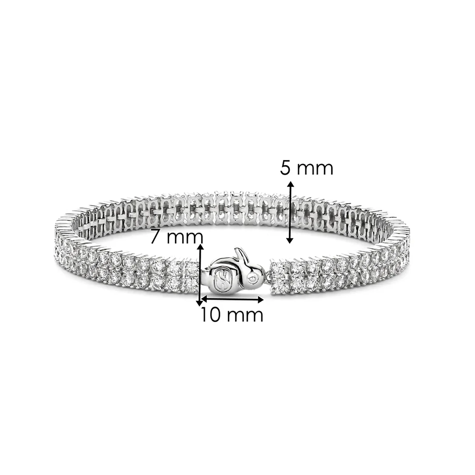 Ti Sento Cubic Zirconia Double Row Tennis Bracelet 23067ZI - Image 4