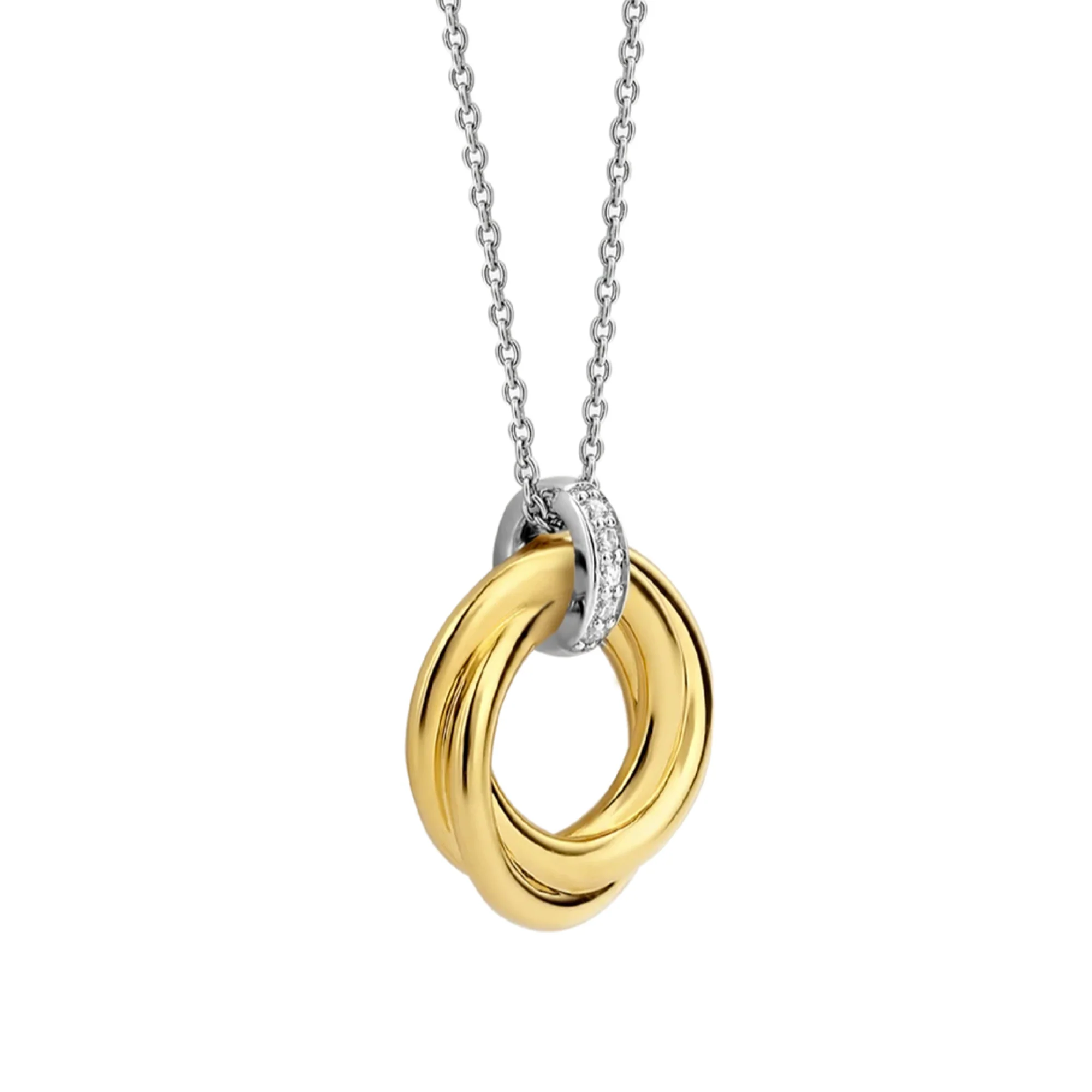 Ti Sento Cubic Zirconia Yellow Gold Plated Knot Necklace 3972ZY - Image 3