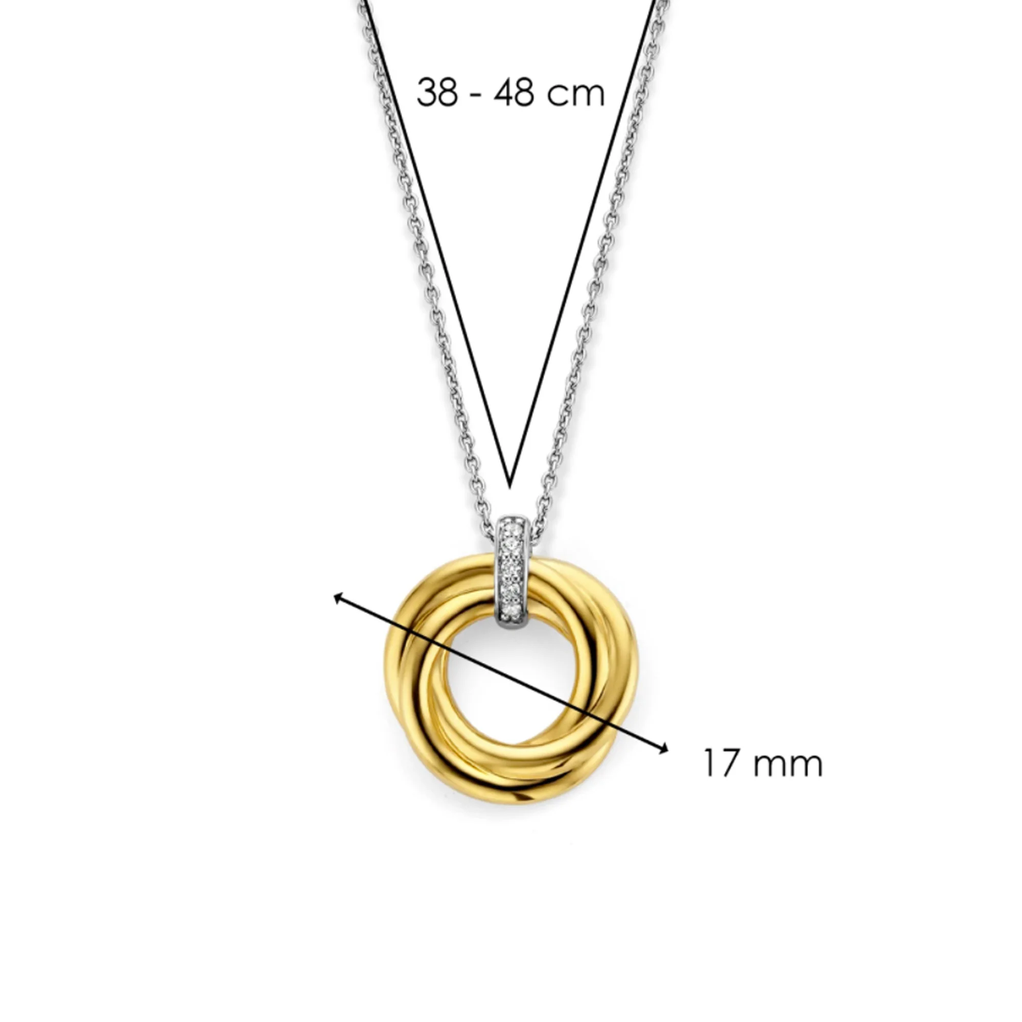 Ti Sento Cubic Zirconia Yellow Gold Plated Knot Necklace 3972ZY - Image 4