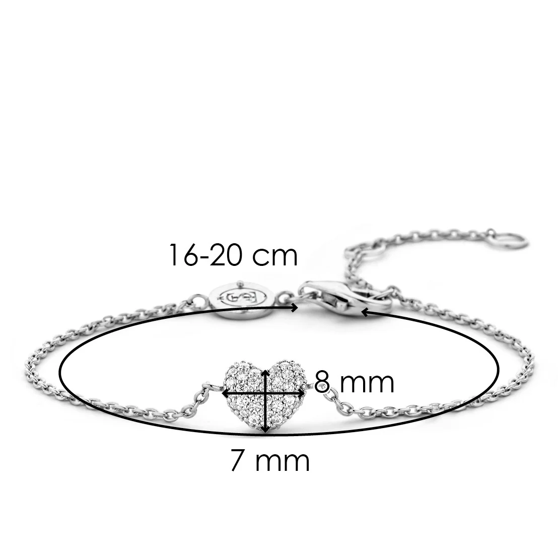 Ti Sento Cubic Zirconia Heart Bracelet - Image 3