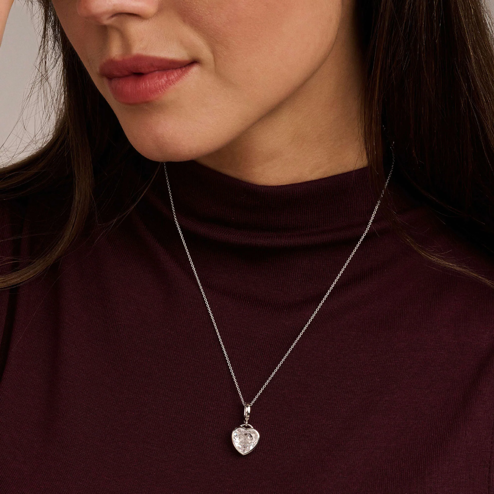 Ti Sento Cubic Zirconia Heart Necklace 6861ZI - Image 6