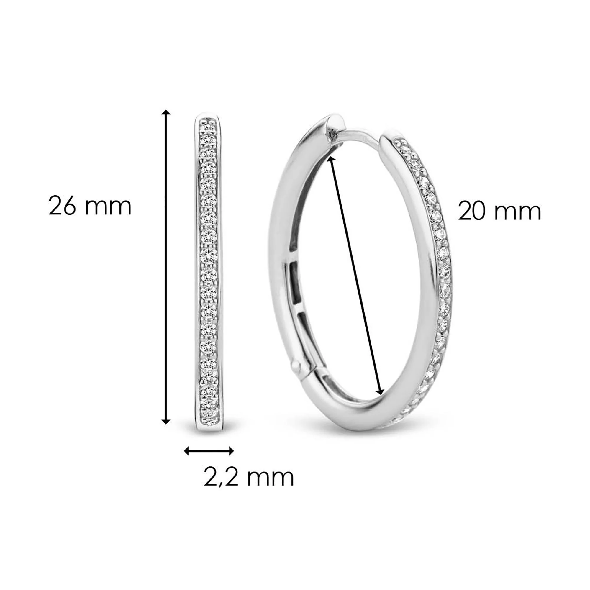 Ti Sento Cubic Zirconia Hoop Earrings - Image 4