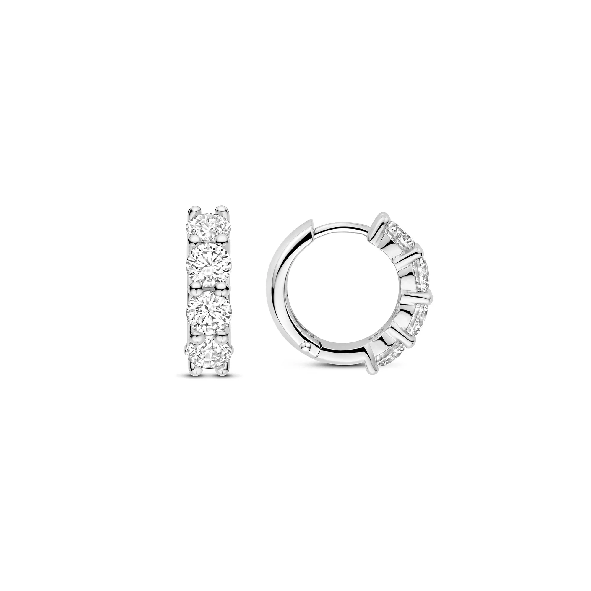 Ti Sento Cubic Zirconia Huggy Hoop Earrings 78023ZI - Image 3