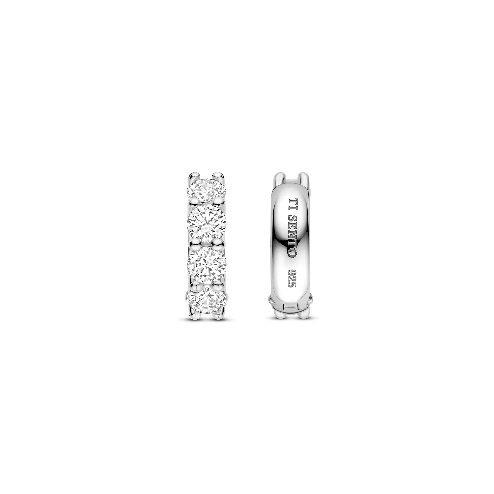 Ti Sento Cubic Zirconia Huggy Hoop Earrings 78023ZI - Image 4