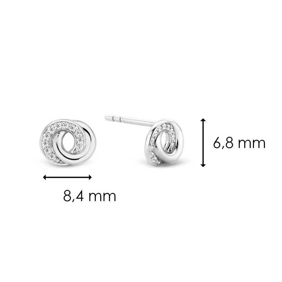 Ti Sento Cubic Zirconia Entwined Circle Stud Earrings 7784ZI - Image 2