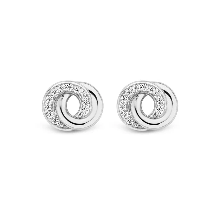 Ti Sento Cubic Zirconia Entwined Circle Stud Earrings 7784ZI - Image 3