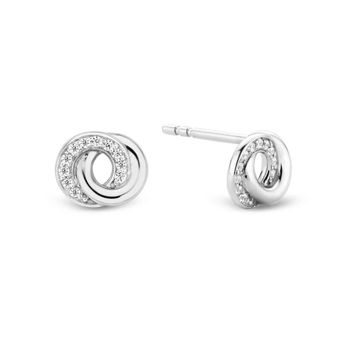 Ti Sento Cubic Zirconia Entwined Circle Stud Earrings 7784ZI - Image 4