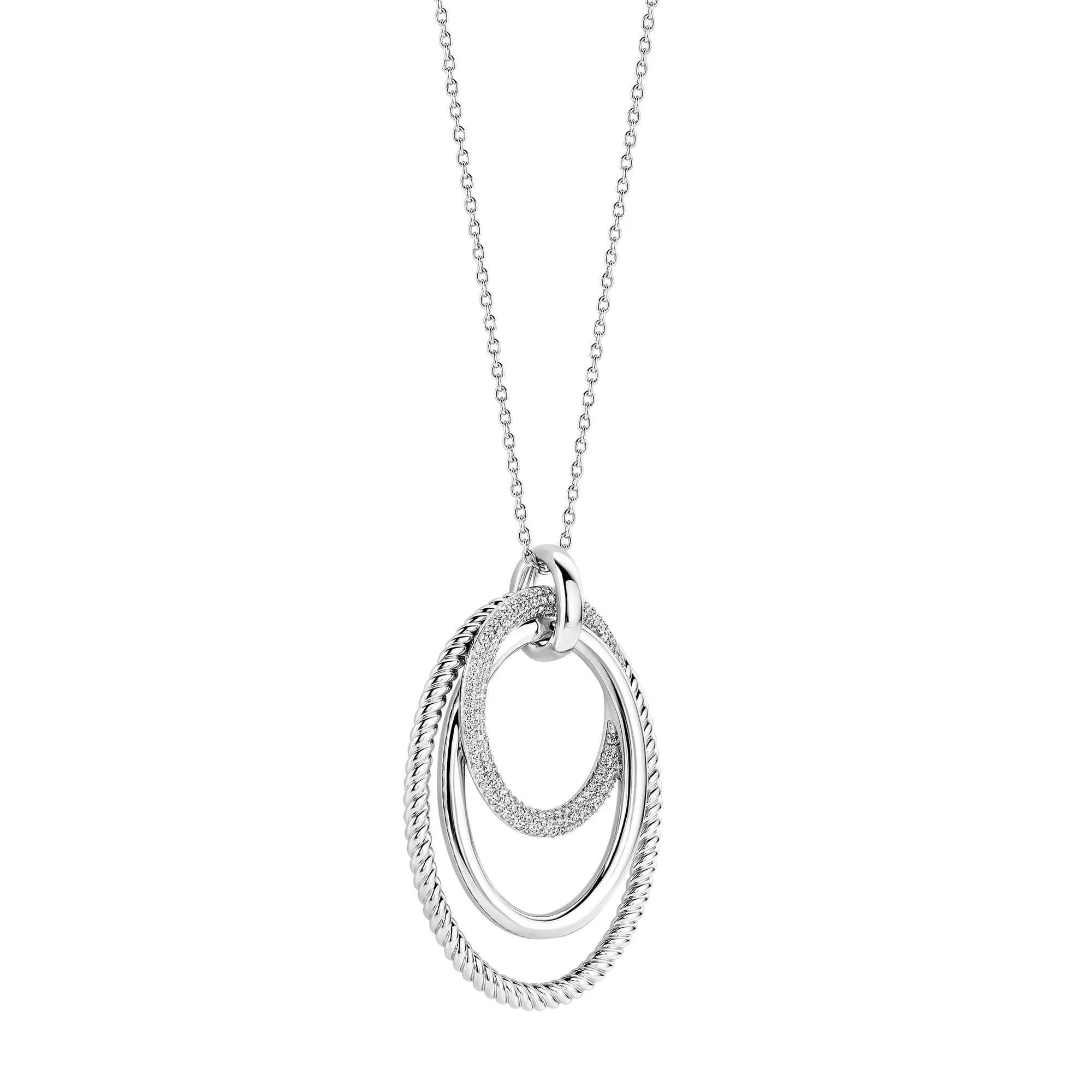 Ti Sento Cubic Zirconia Layered Oval Pendant 34127ZI - Image 2