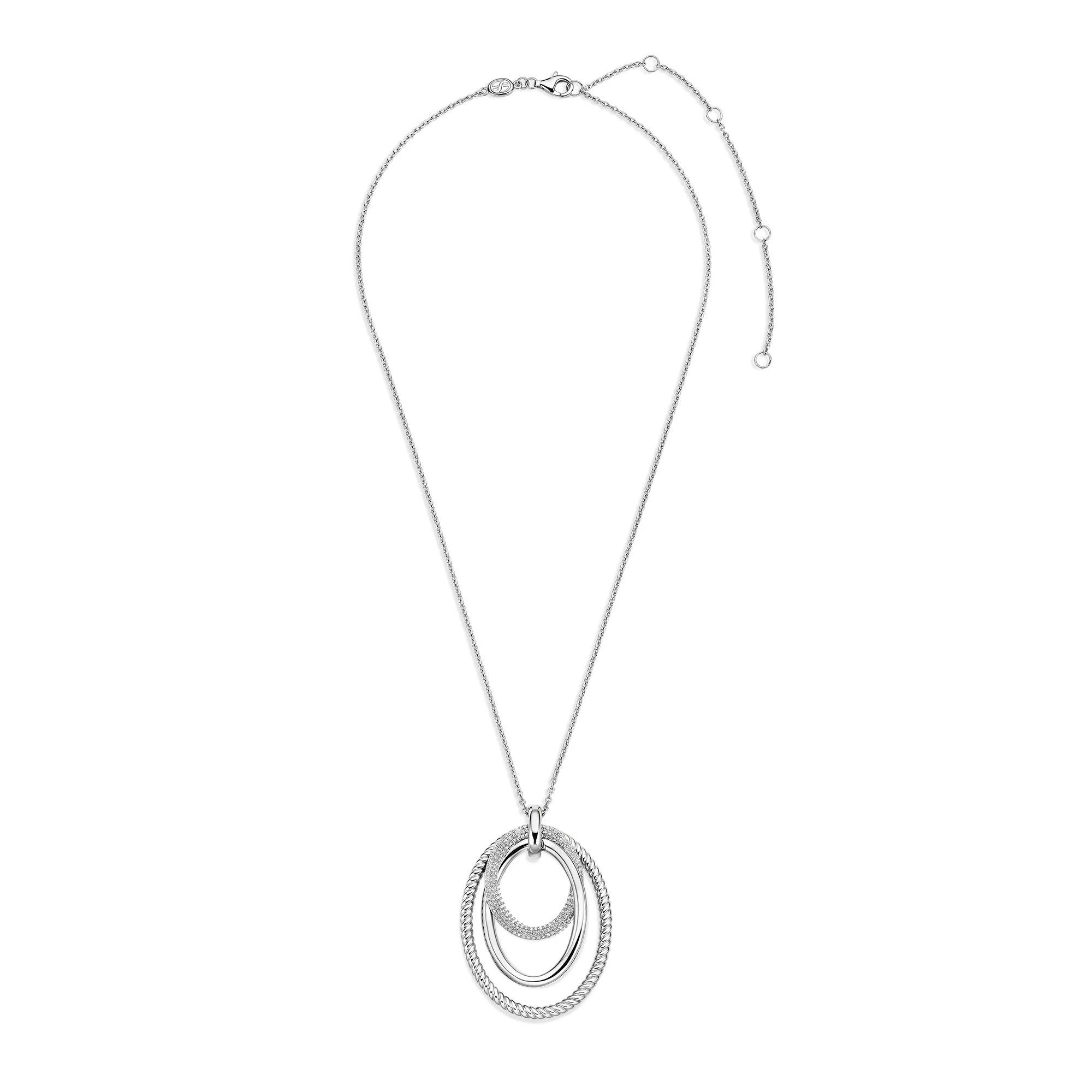 Ti Sento Cubic Zirconia Layered Oval Pendant 34127ZI - Image 3