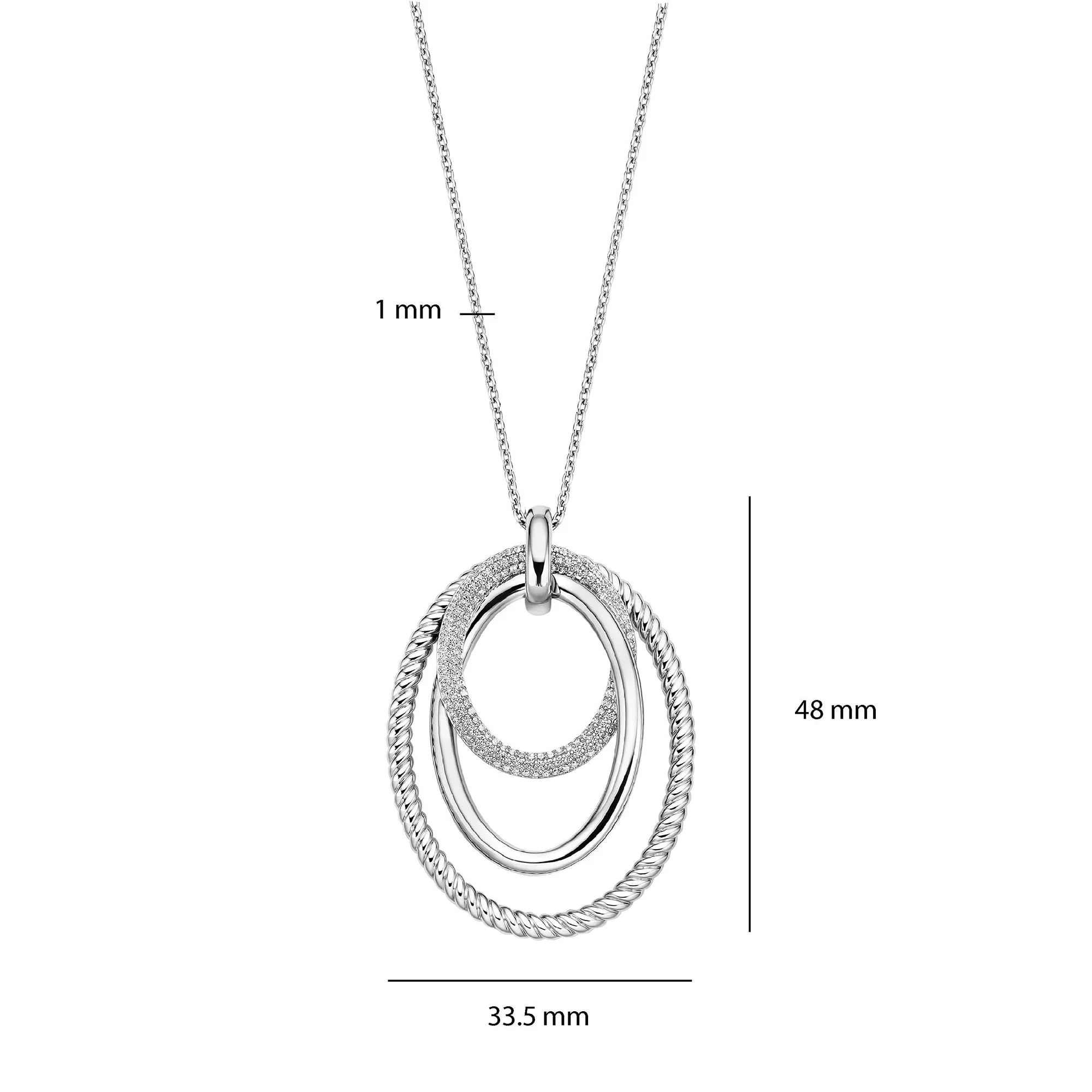 Ti Sento Cubic Zirconia Layered Oval Pendant 34127ZI - Image 4
