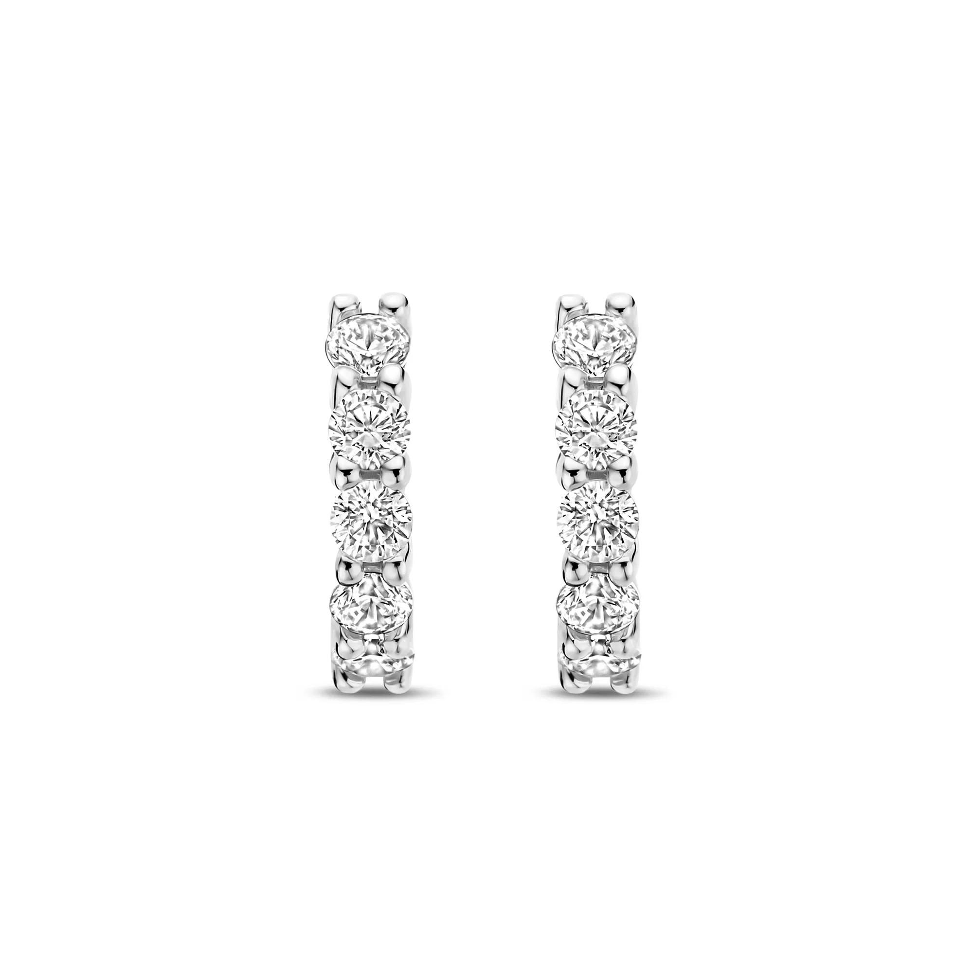 Ti Sento Cubic Zirconia Mini 10mm Huggy Hoop Earrings - Image 2