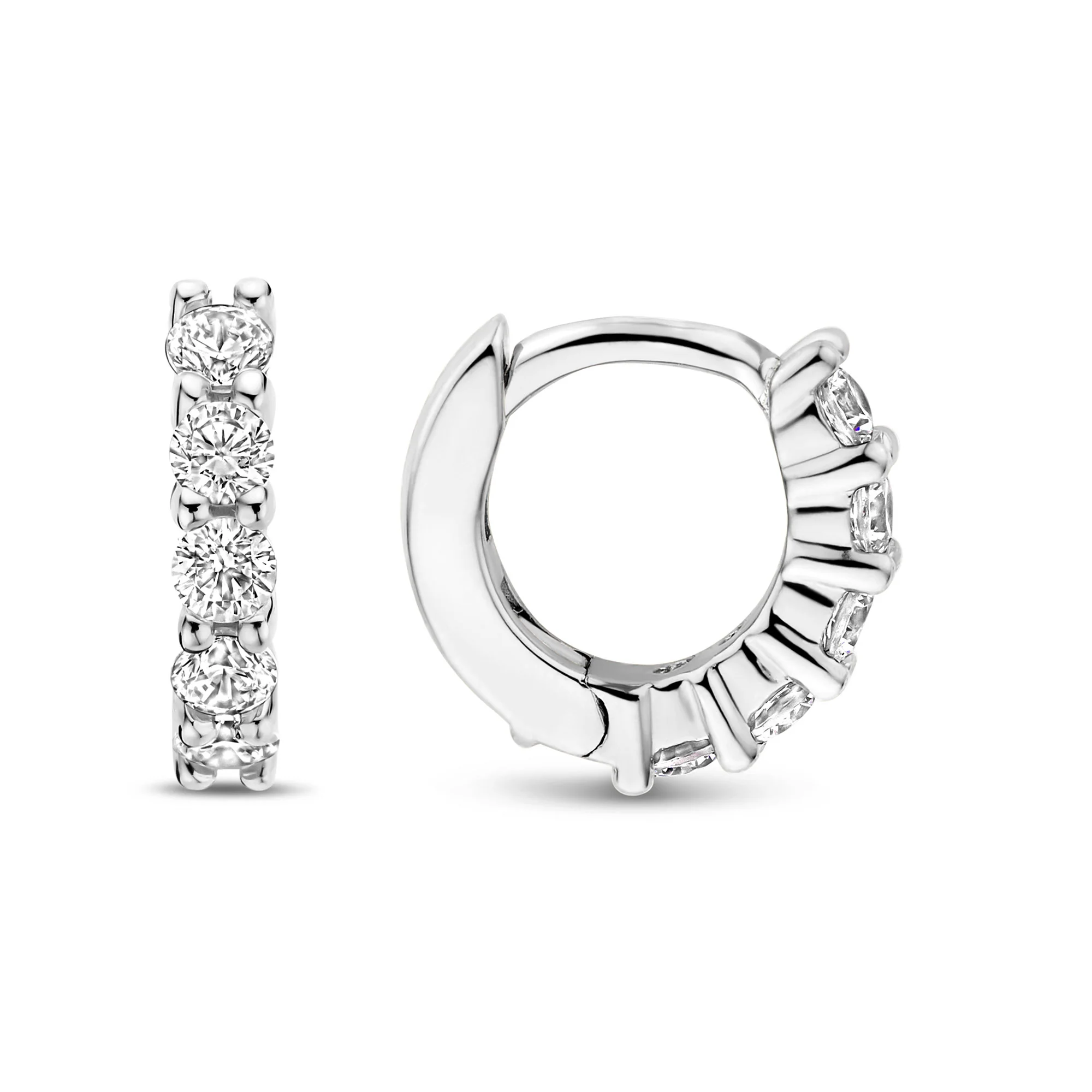 Ti Sento Cubic Zirconia Mini 10mm Huggy Hoop Earrings - Image 3