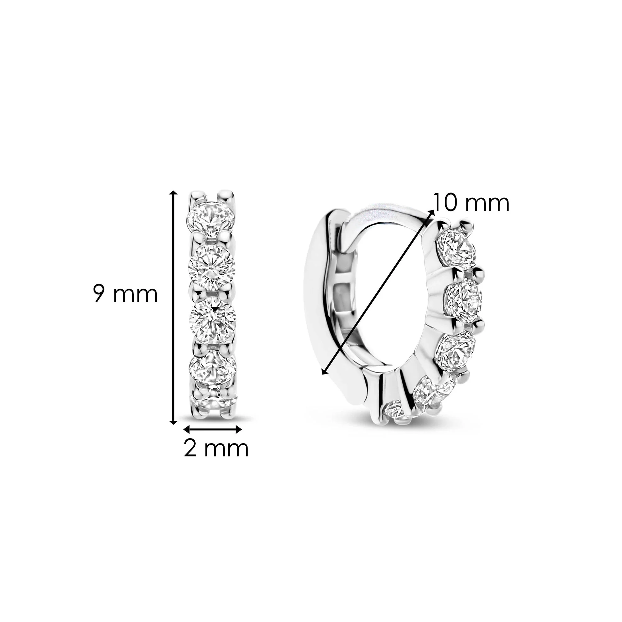 Ti Sento Cubic Zirconia Mini 10mm Huggy Hoop Earrings - Image 4