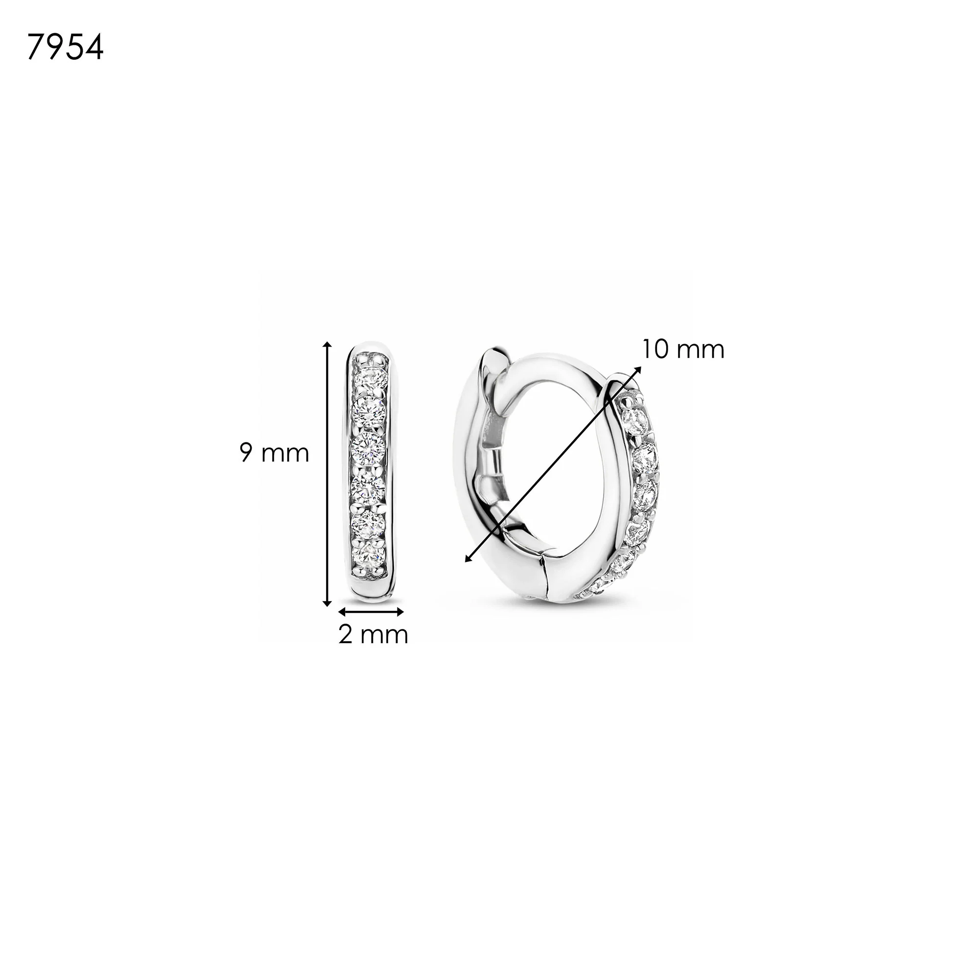 Ti Sento Cubic Zirconia Mini Hoop Earrings 7954ZI - Image 4