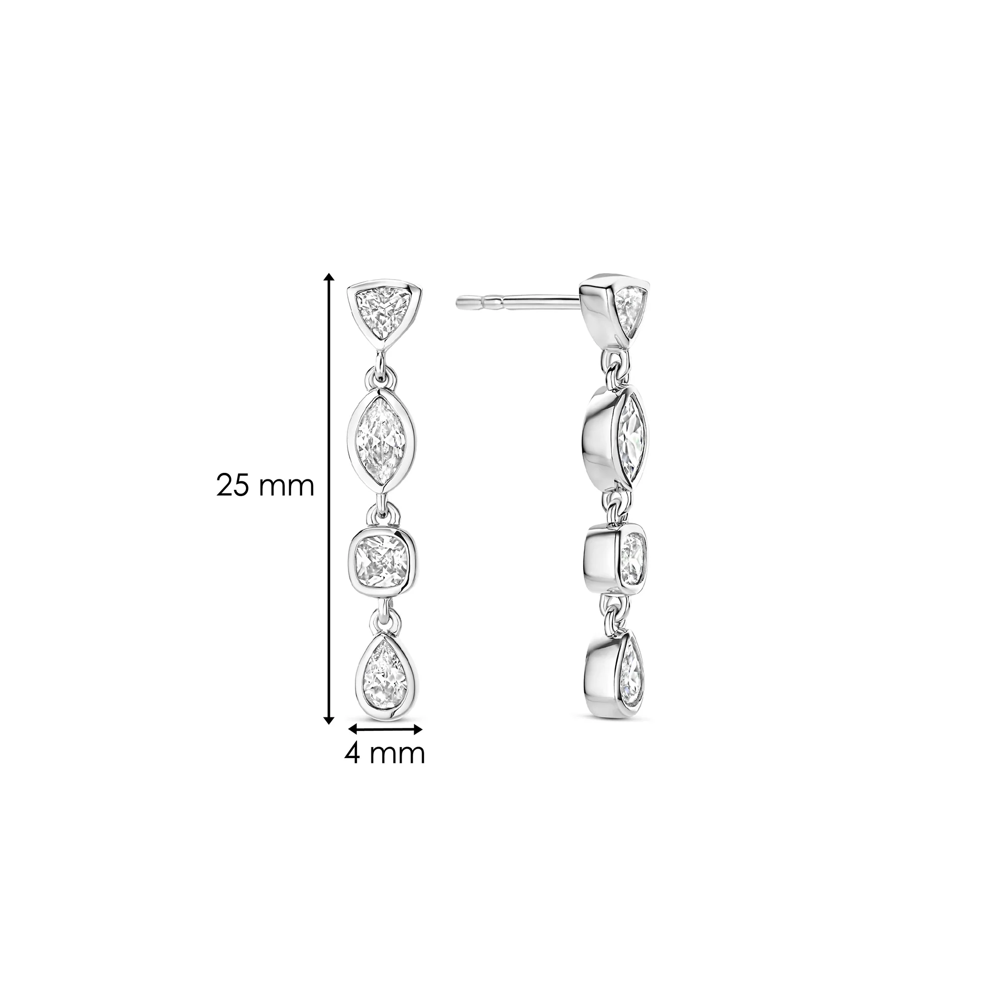 Ti Sento Cubic Zirconia Multi Shape Drop Earrings 78003ZI - Image 4
