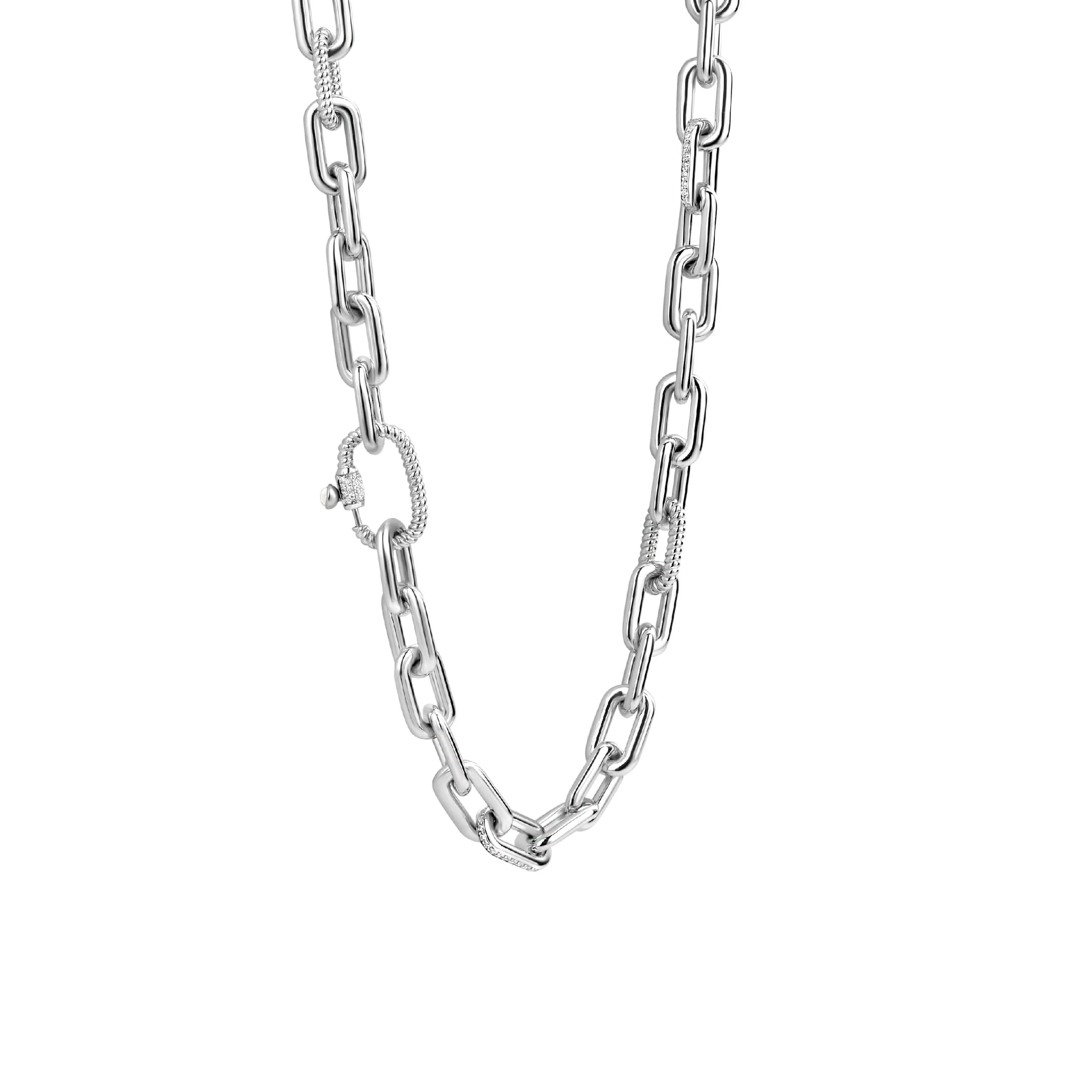 Ti Sento Cubic Zirconia Oval Linked Necklace 3957ZI - Image 2