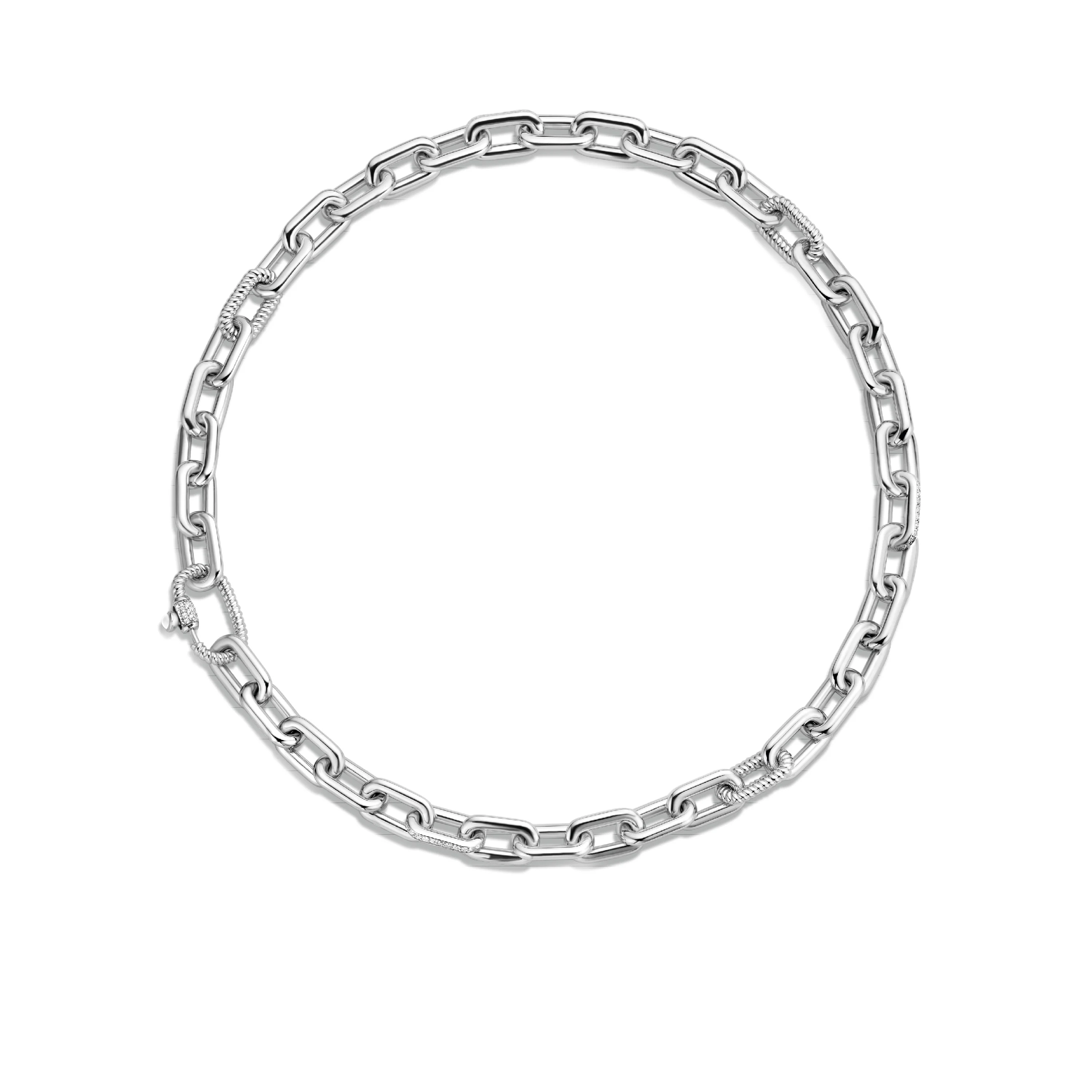 Ti Sento Cubic Zirconia Oval Linked Necklace 3957ZI - Image 3