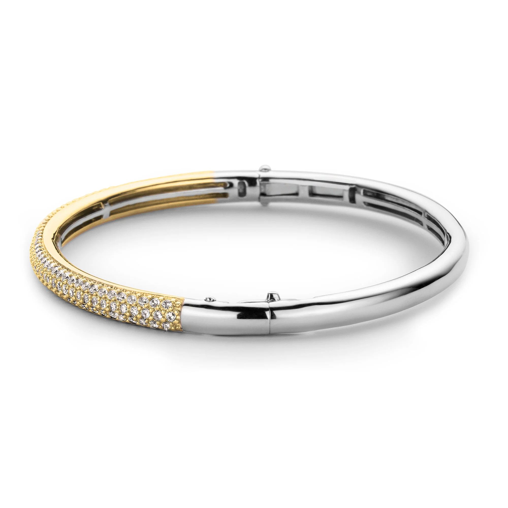 Ti Sento Cubic Zirconia Pave Yellow Gold Plated Bangle 2874ZY - Image 2