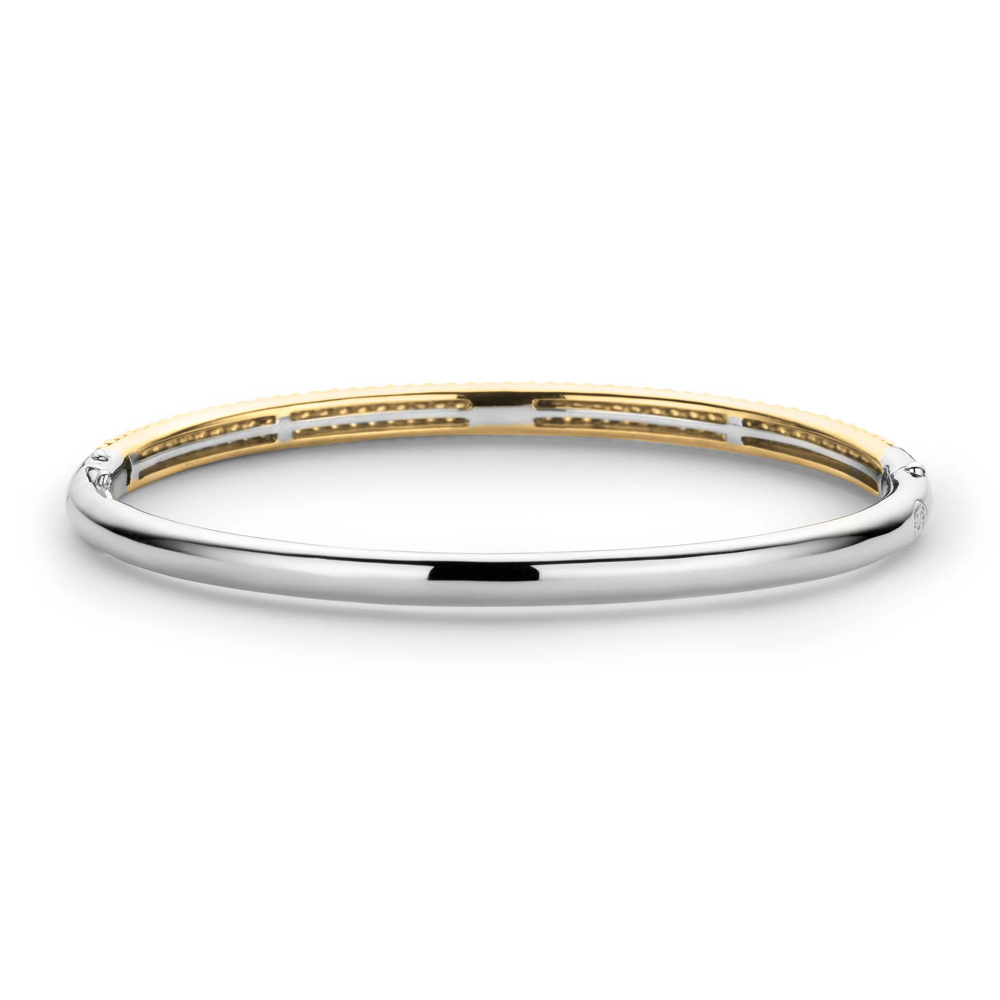 Ti Sento Cubic Zirconia Pave Yellow Gold Plated Bangle 2874ZY - Image 3