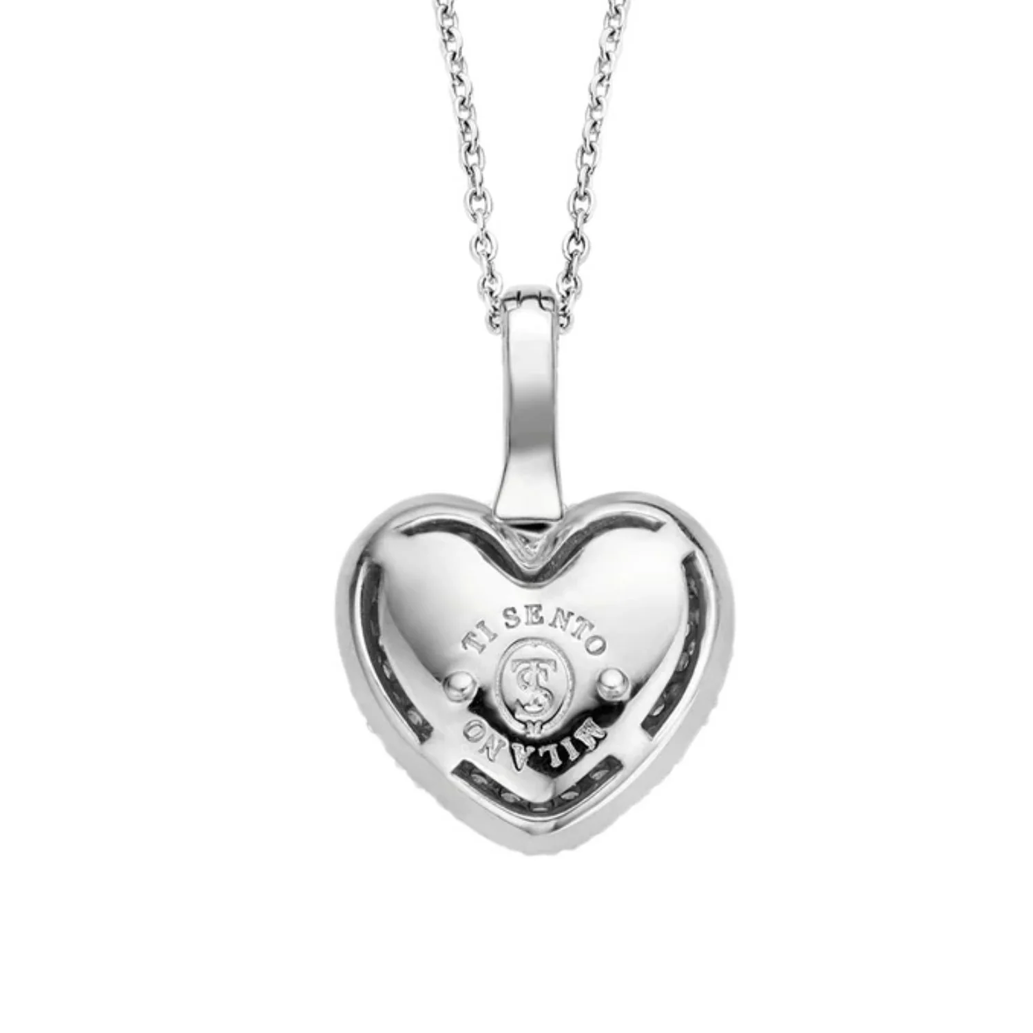 Ti Sento Cubic Zirconia Silver Heart Necklace 6745ZI - Image 4