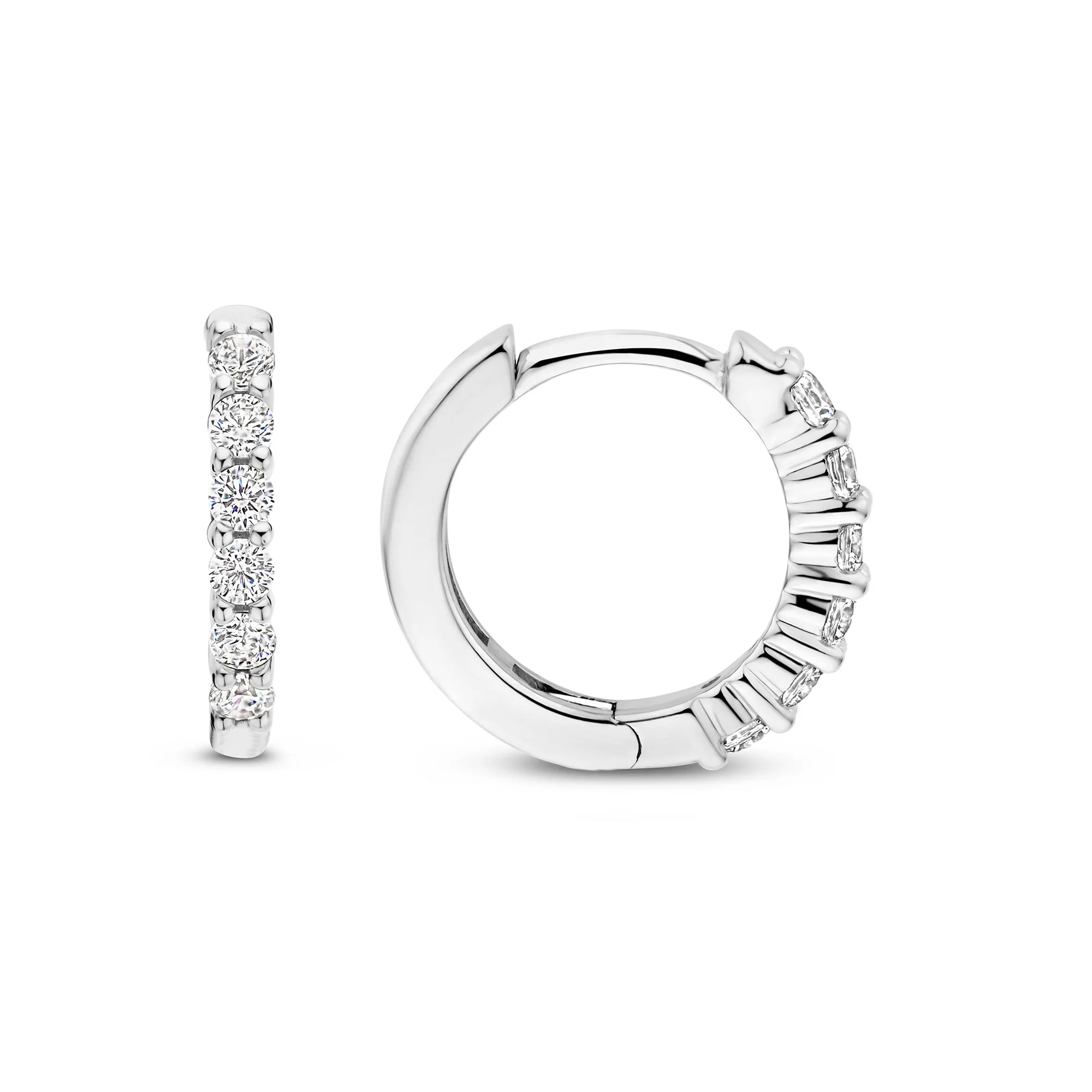 Ti Sento Cubic Zirconia Small 14mm Huggy Hoop Earrings 7957ZI - Image 3