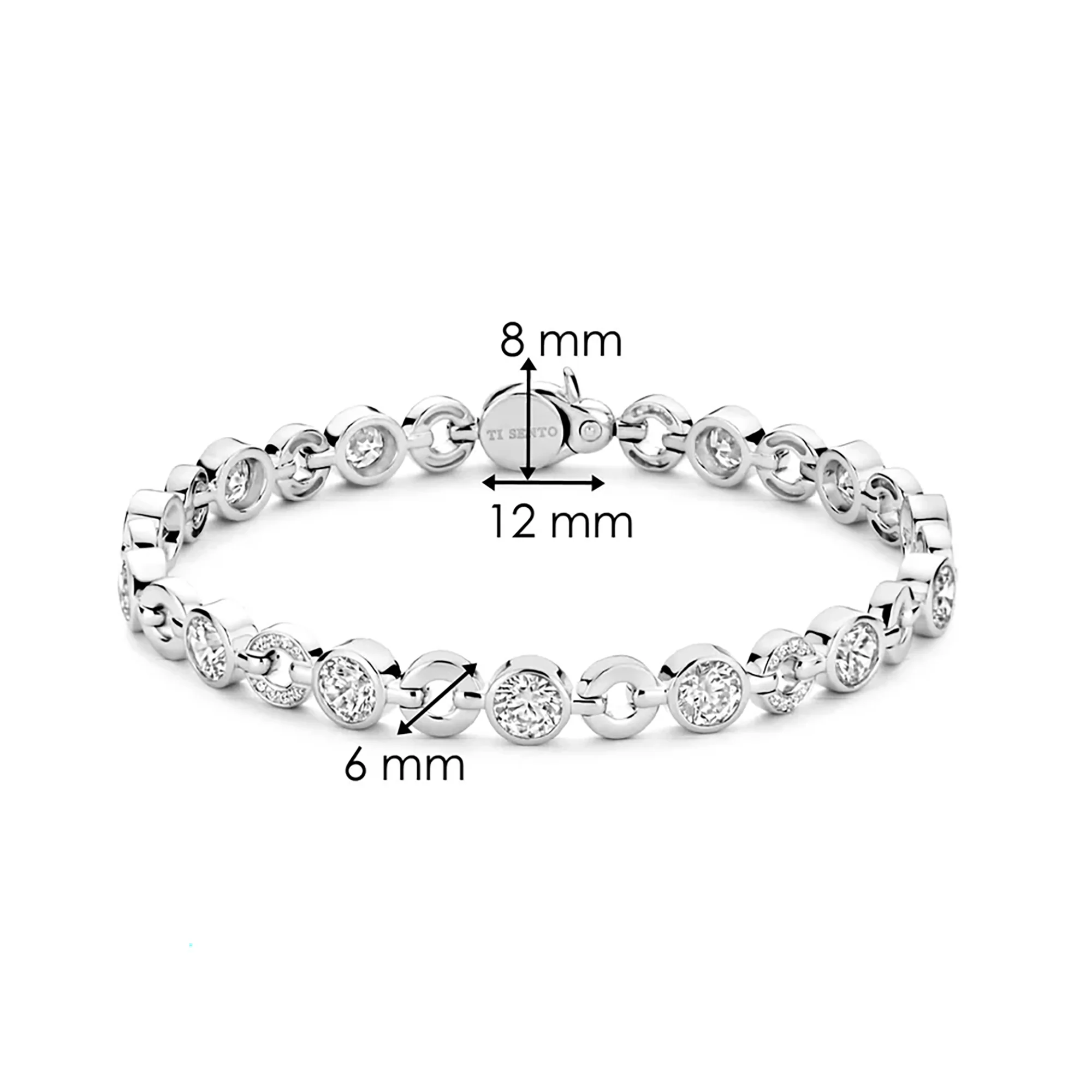 Ti Sento Cubic Zirconia Tennis Bracelet 23054ZI - Image 3