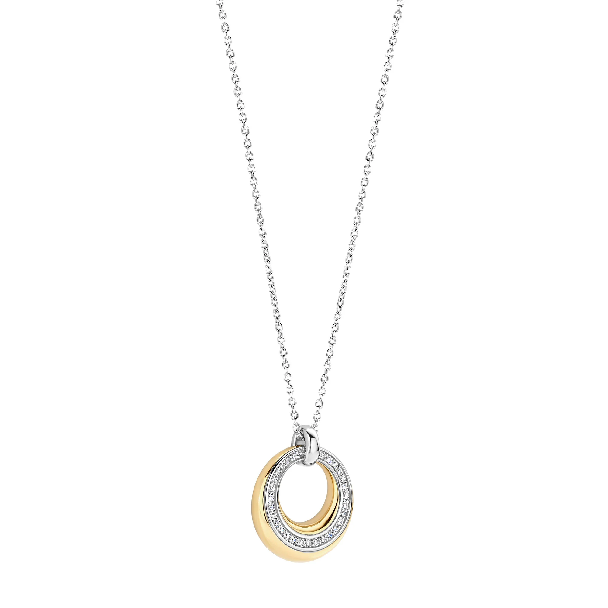 Ti Sento Cubic Zirconia Yellow Gold Plated Circular Pendant 34119ZY - Image 2