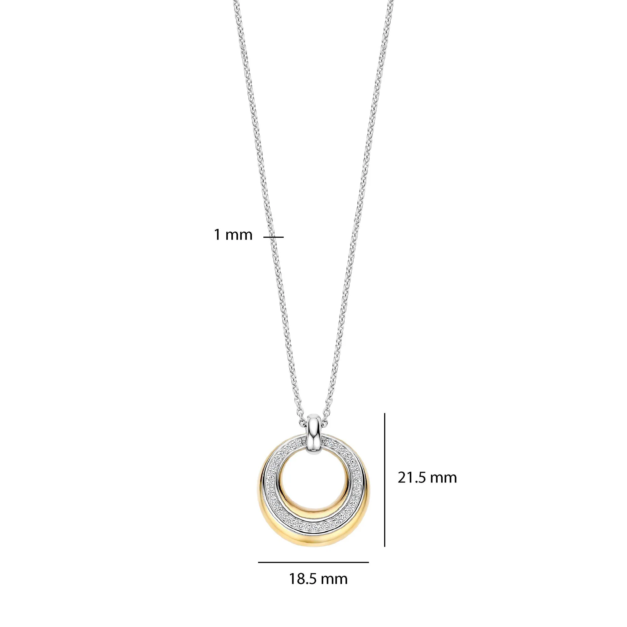 Ti Sento Cubic Zirconia Yellow Gold Plated Circular Pendant 34119ZY - Image 4