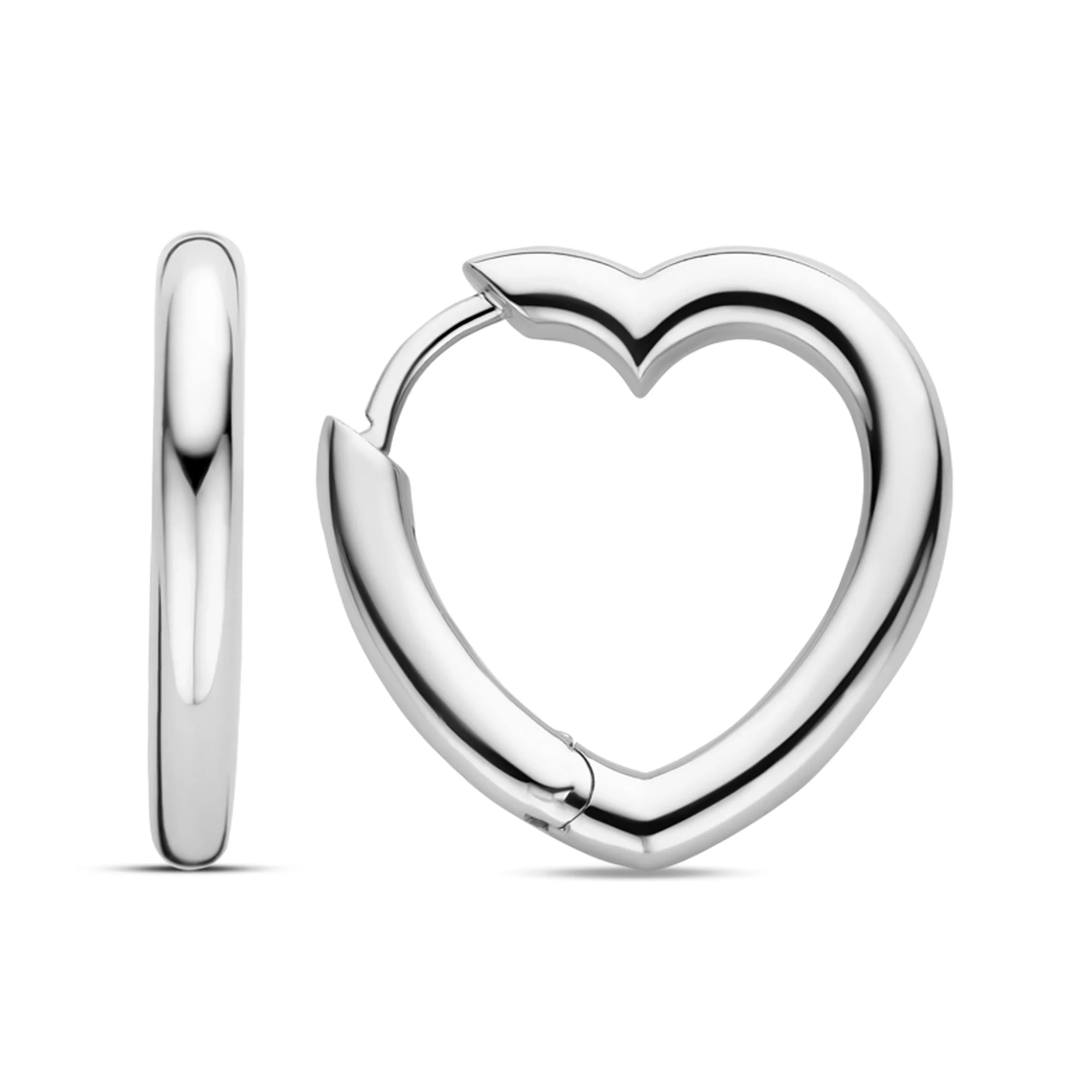 Ti Sento Heart Shaped Hoop Earrings 7917SI - Image 3
