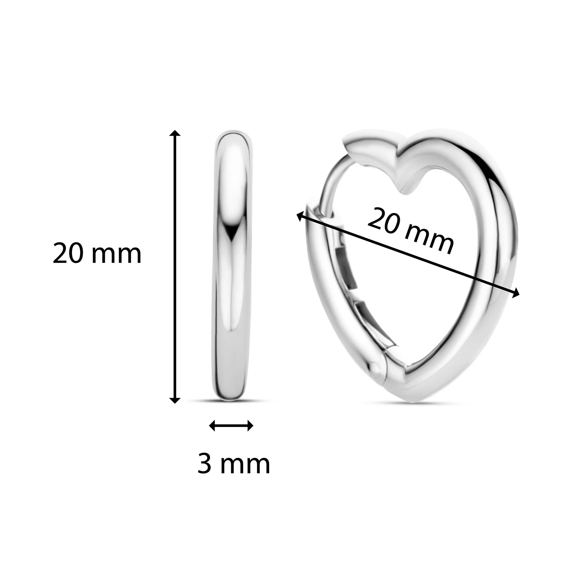 Ti Sento Heart Shaped Hoop Earrings 7917SI - Image 4