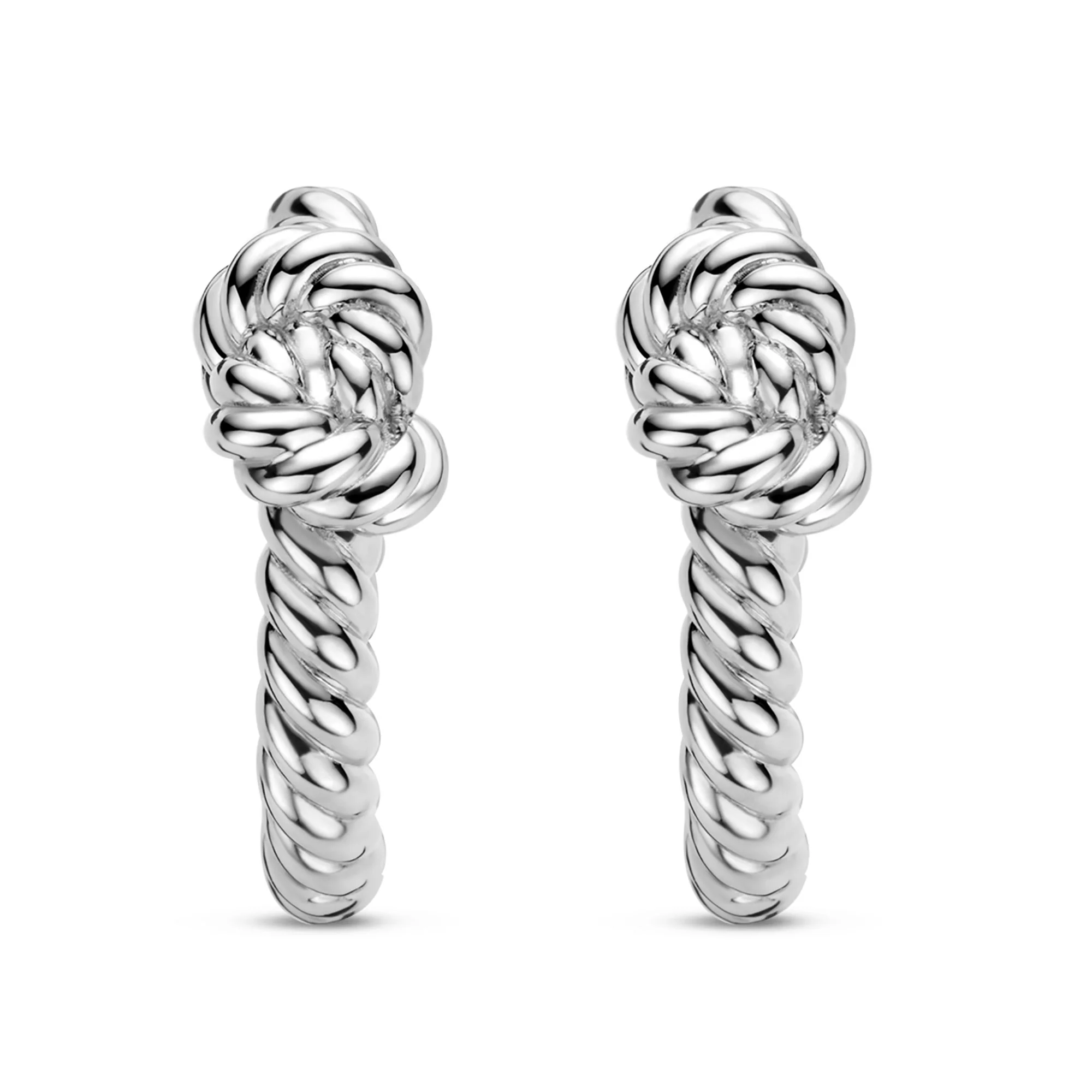 Ti Sento Rope Knot Hoop Earrings 7897ST - Image 2
