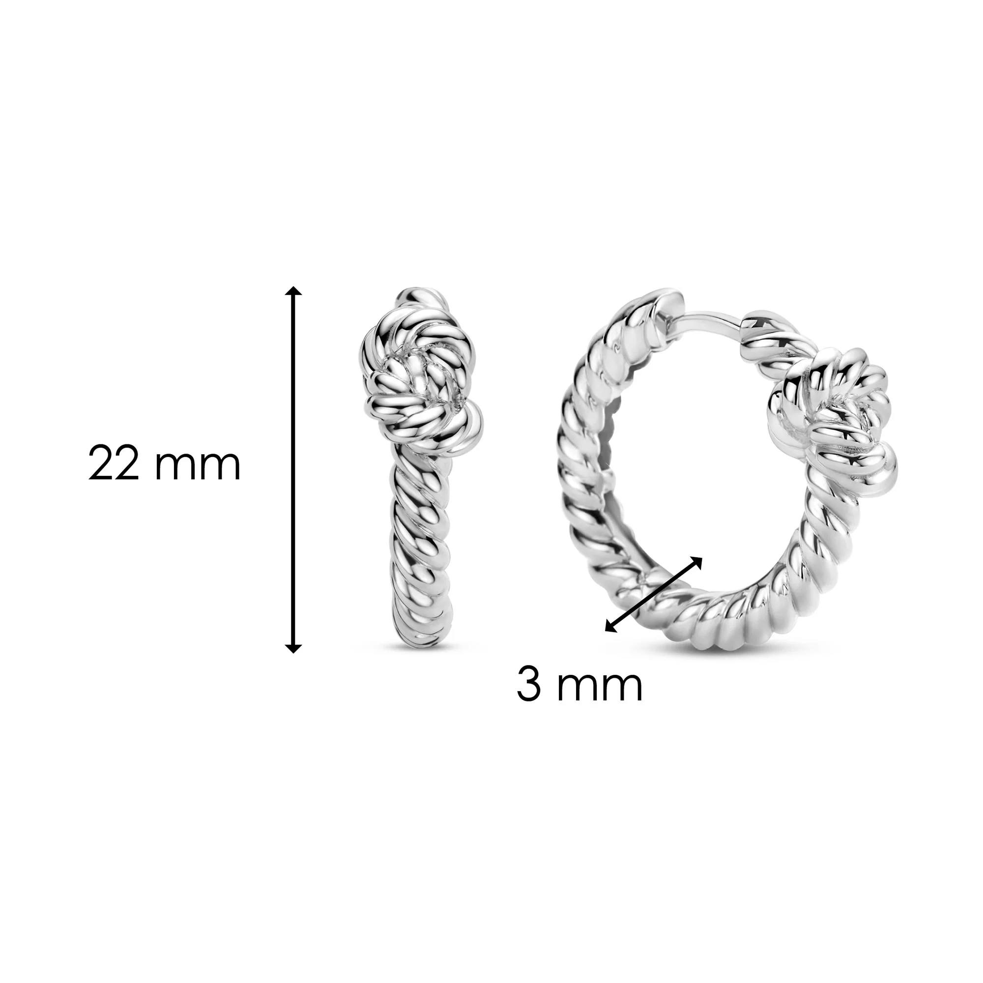 Ti Sento Rope Knot Hoop Earrings 7897ST - Image 4