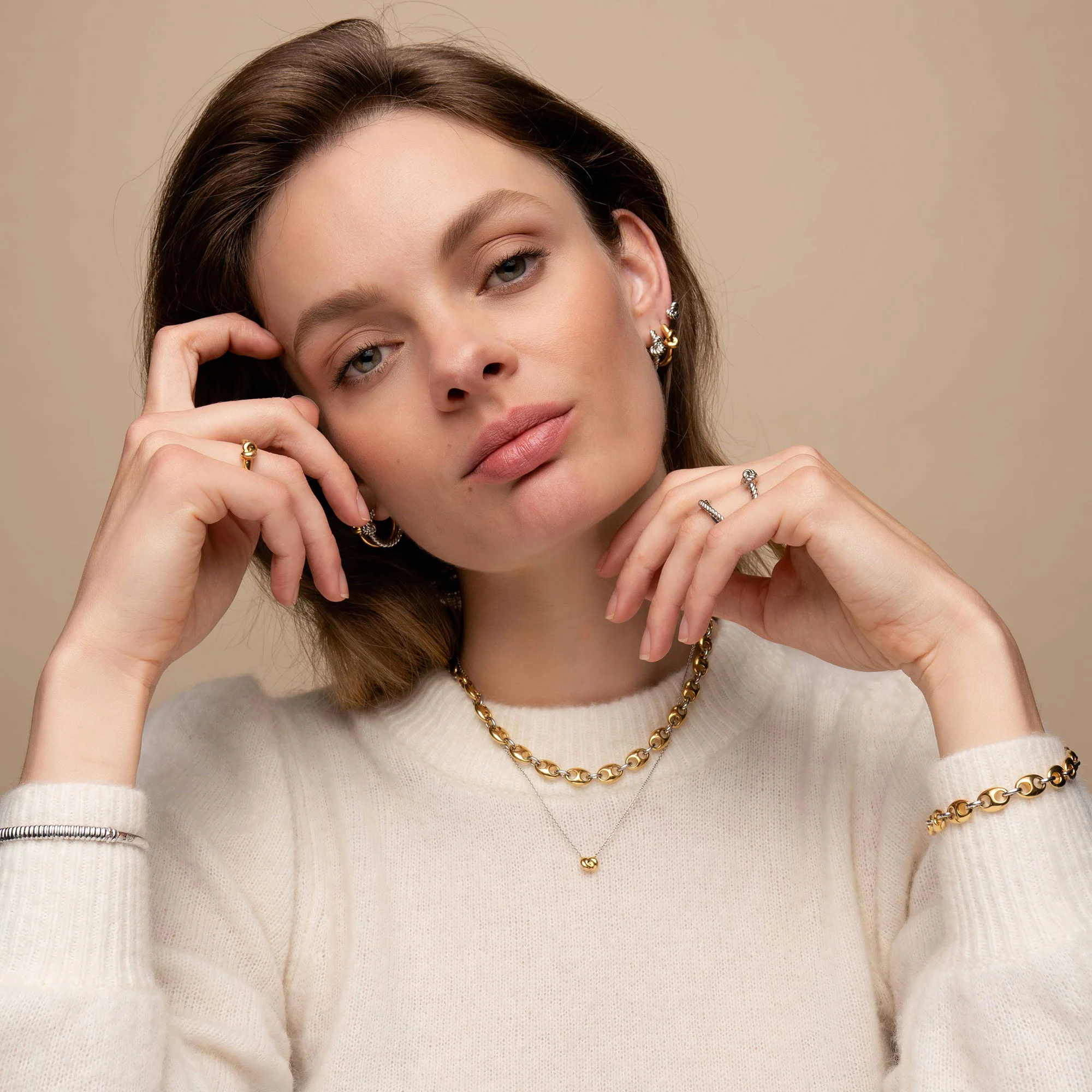 Ti Sento Rope Knot Hoop Earrings 7897ST - Image 5