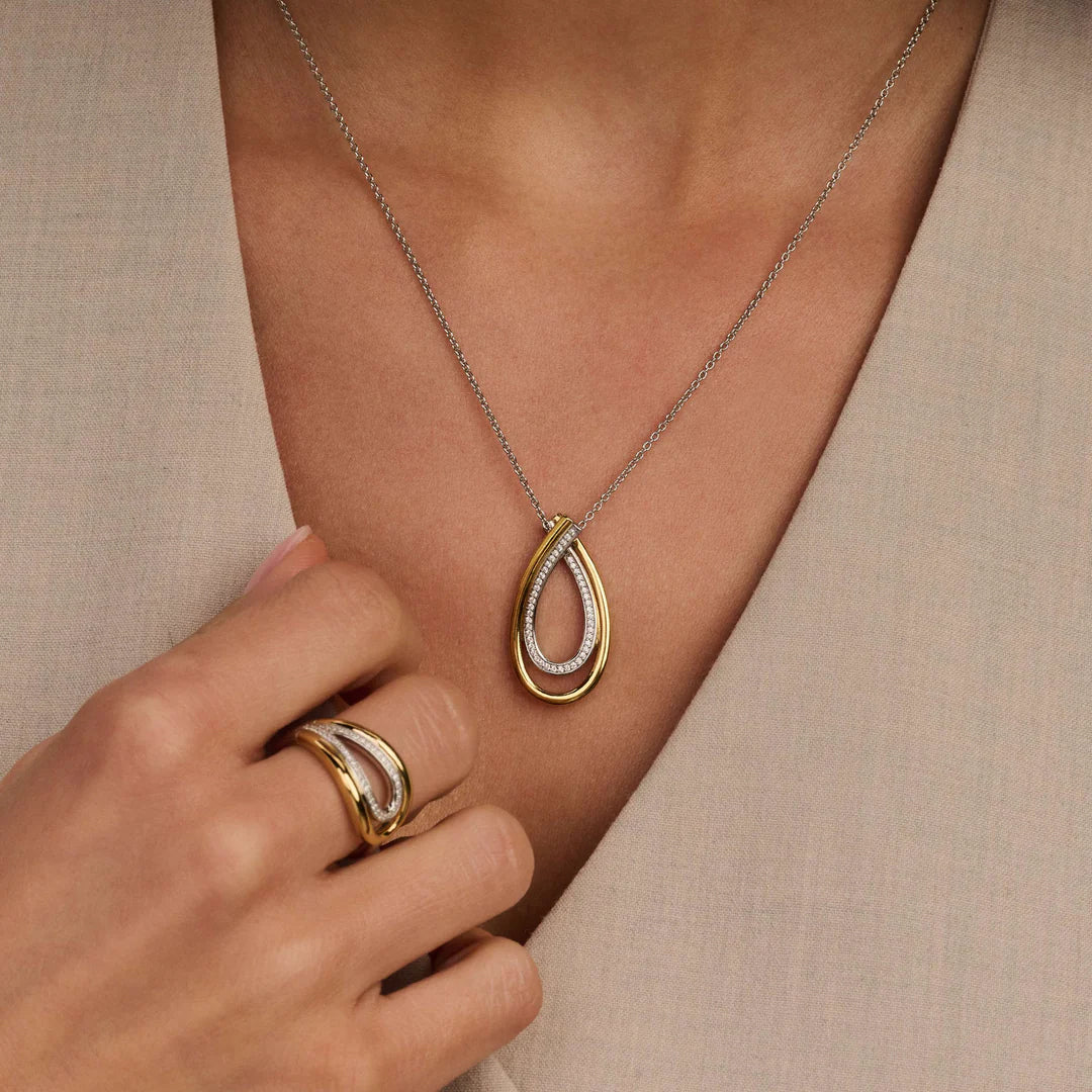 Ti Sento Organic Zirconia Vermeil and Silver Necklace 34121ZY - Image 2