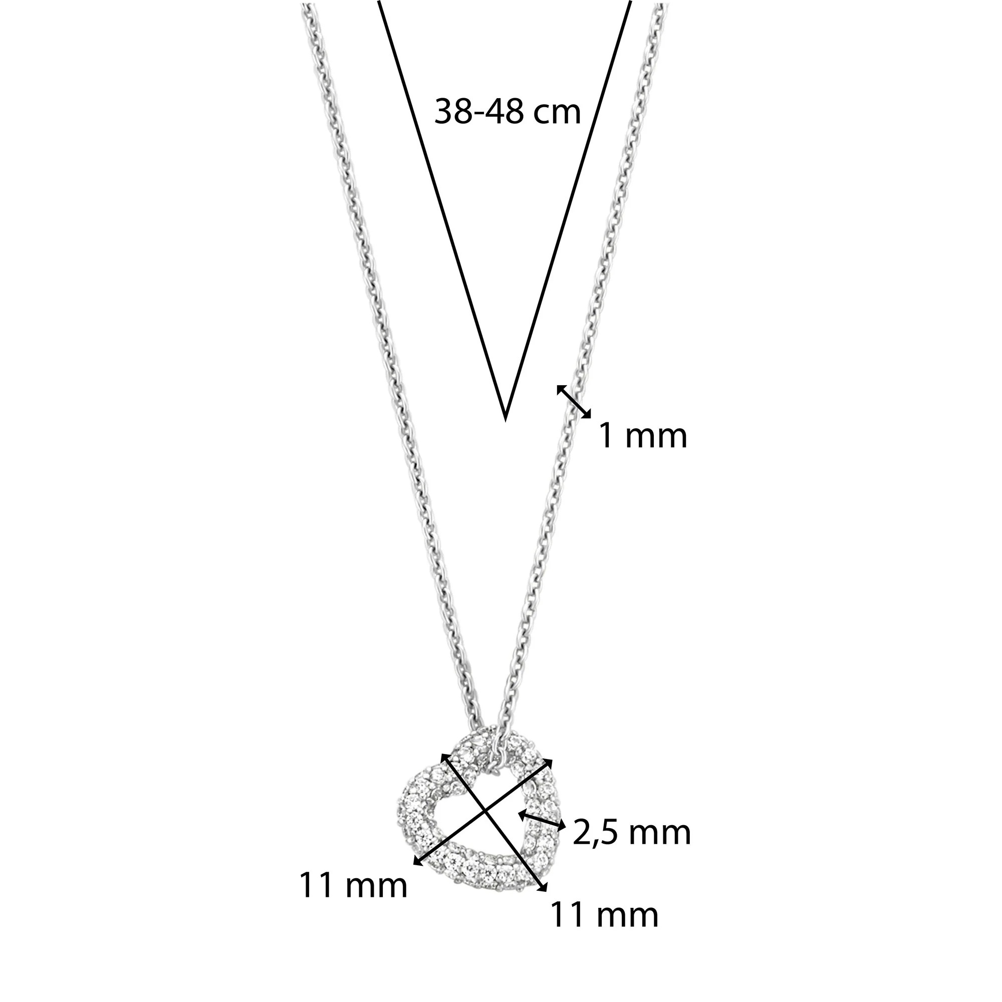 Ti Sento Pavé Cubic Zirconia Heart Necklace 34022ZI - Image 5