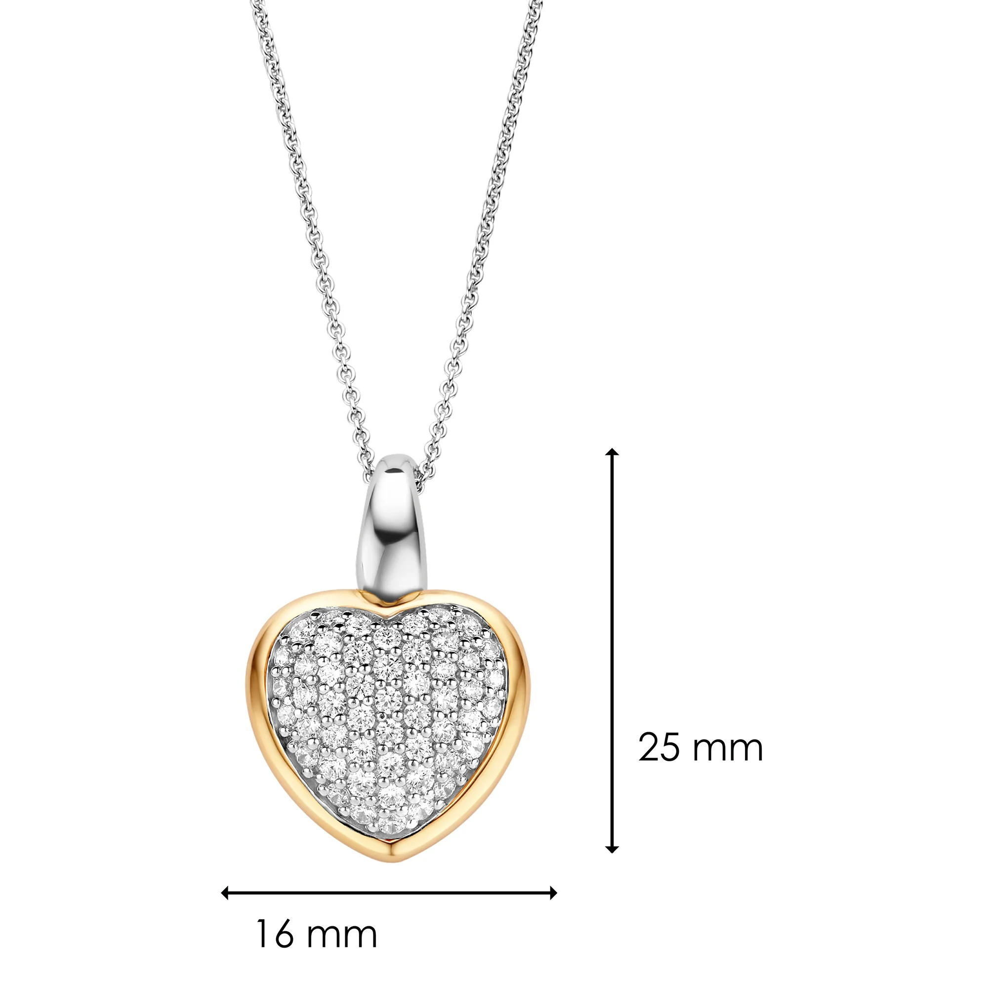 Ti Sento Pavé Cubic Zirconia Heart Pendant - Image 3