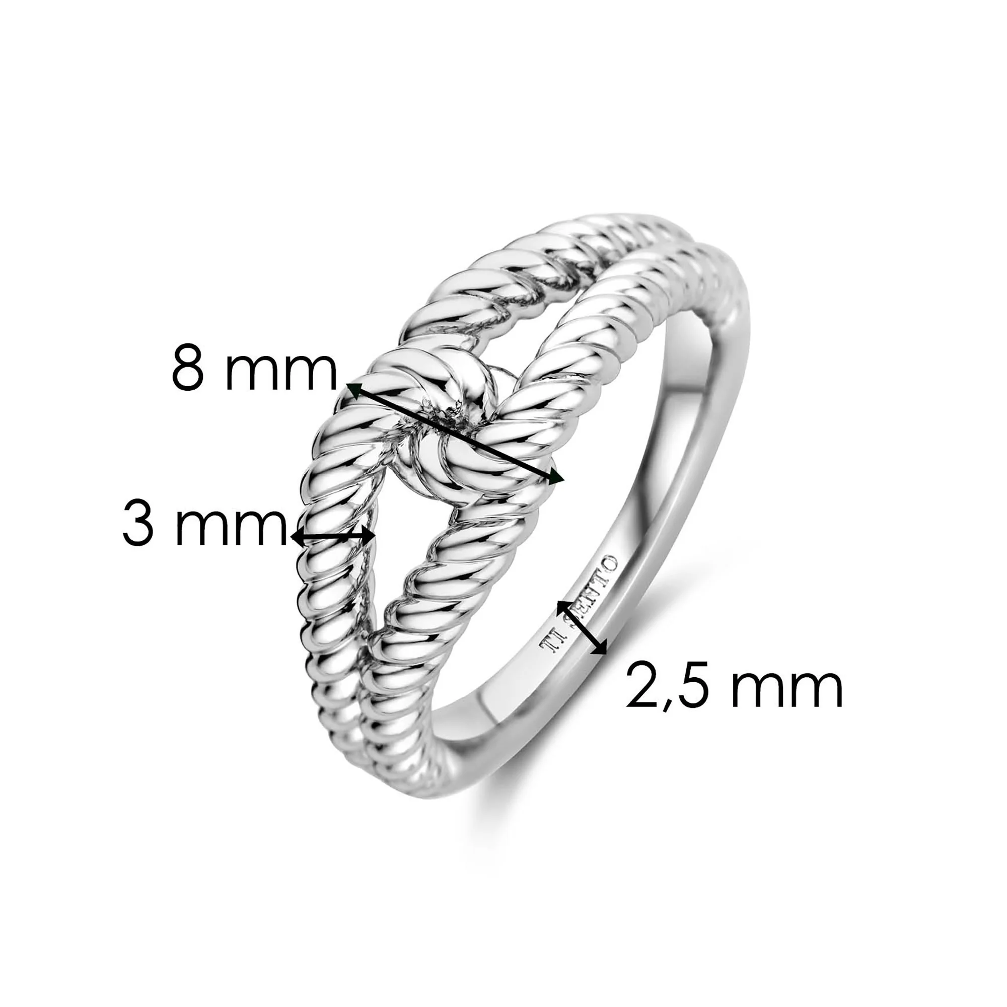 Ti Sento Rope Knot Ring 12323SI (54) - Image 5