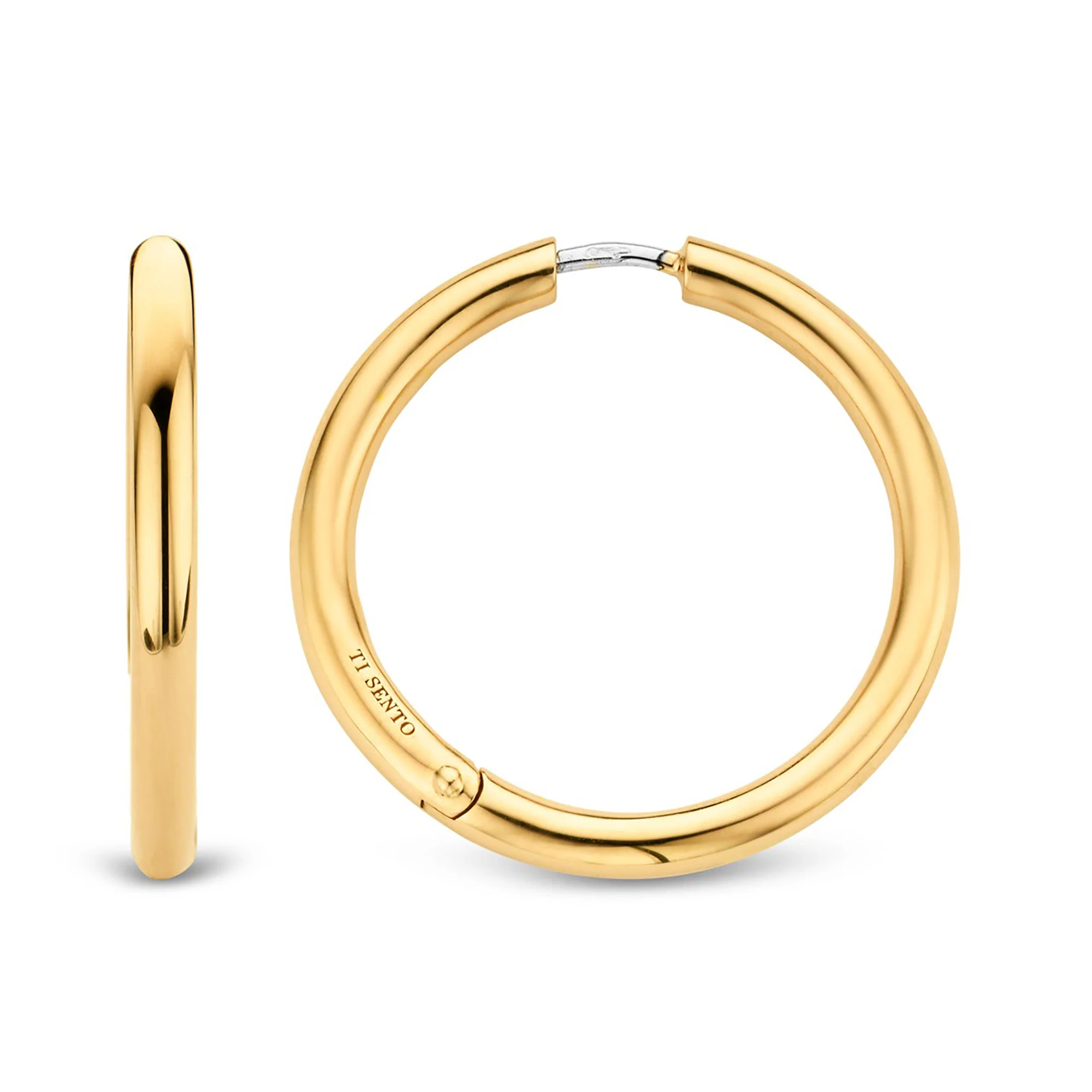Ti Sento Yellow Gold Plated Hoop Earrings 7782SY - Image 3
