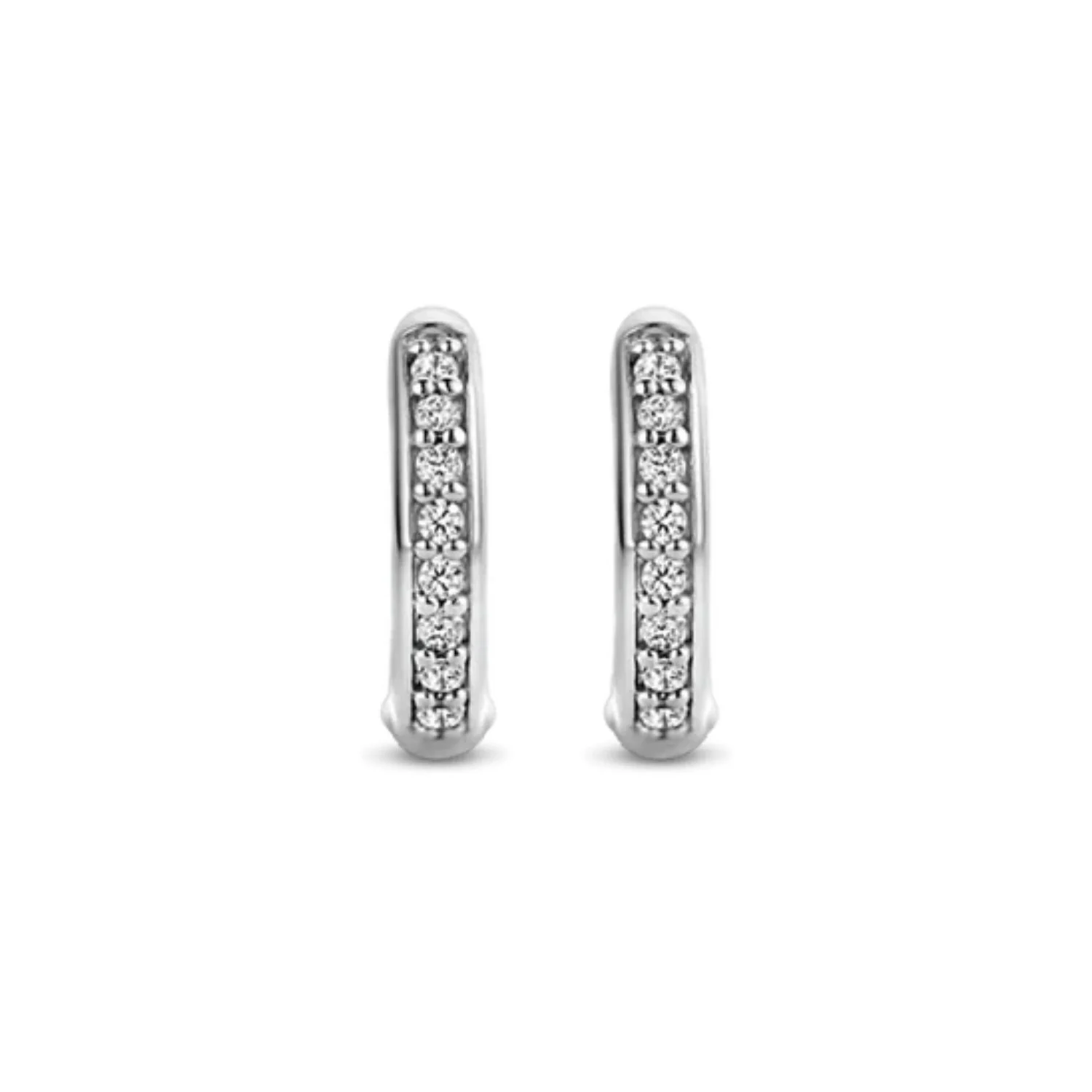 Ti Sento Silver Cubic Zirconia Huggy Earrings 7811ZI - Image 2