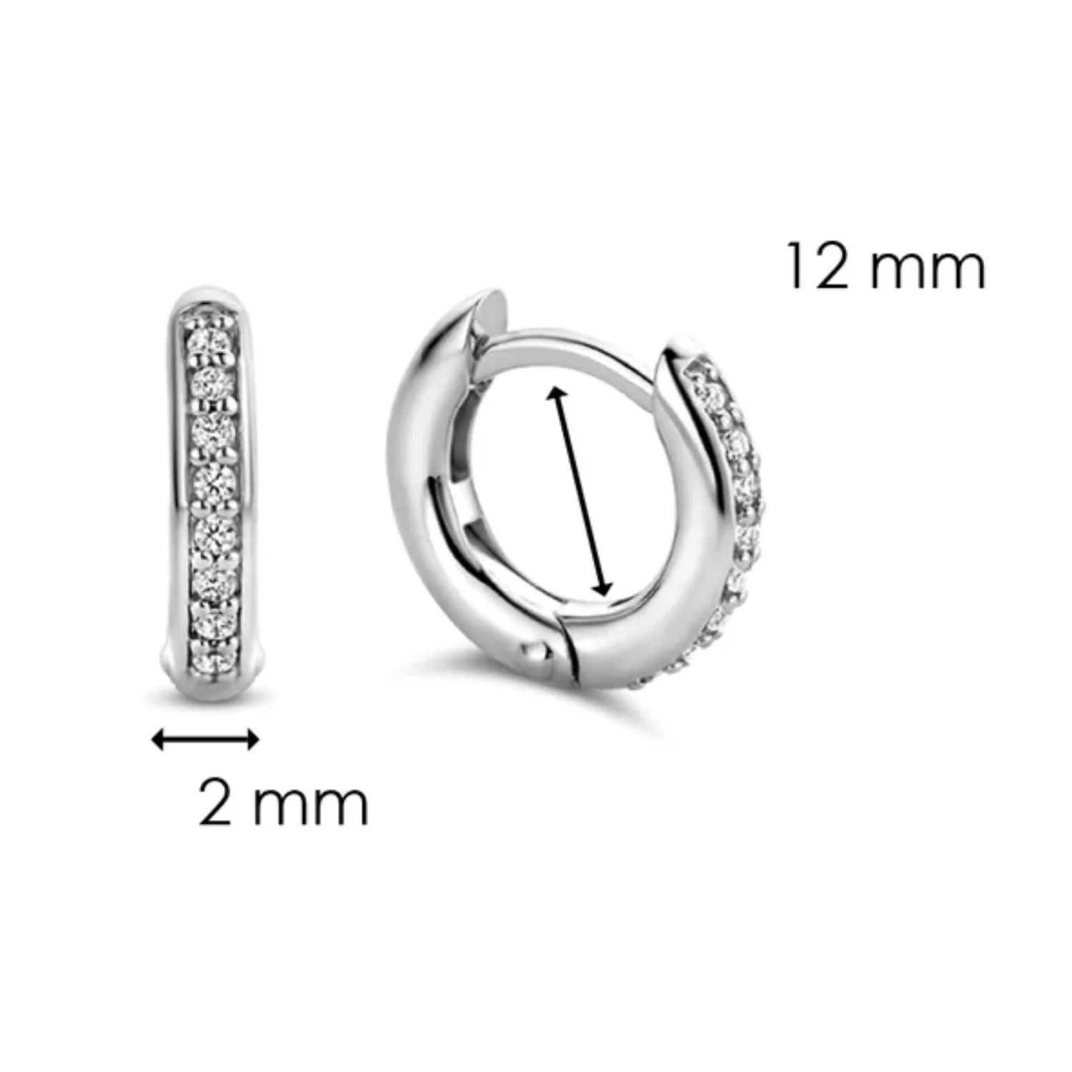 Ti Sento Silver Cubic Zirconia Huggy Earrings 7811ZI - Image 4