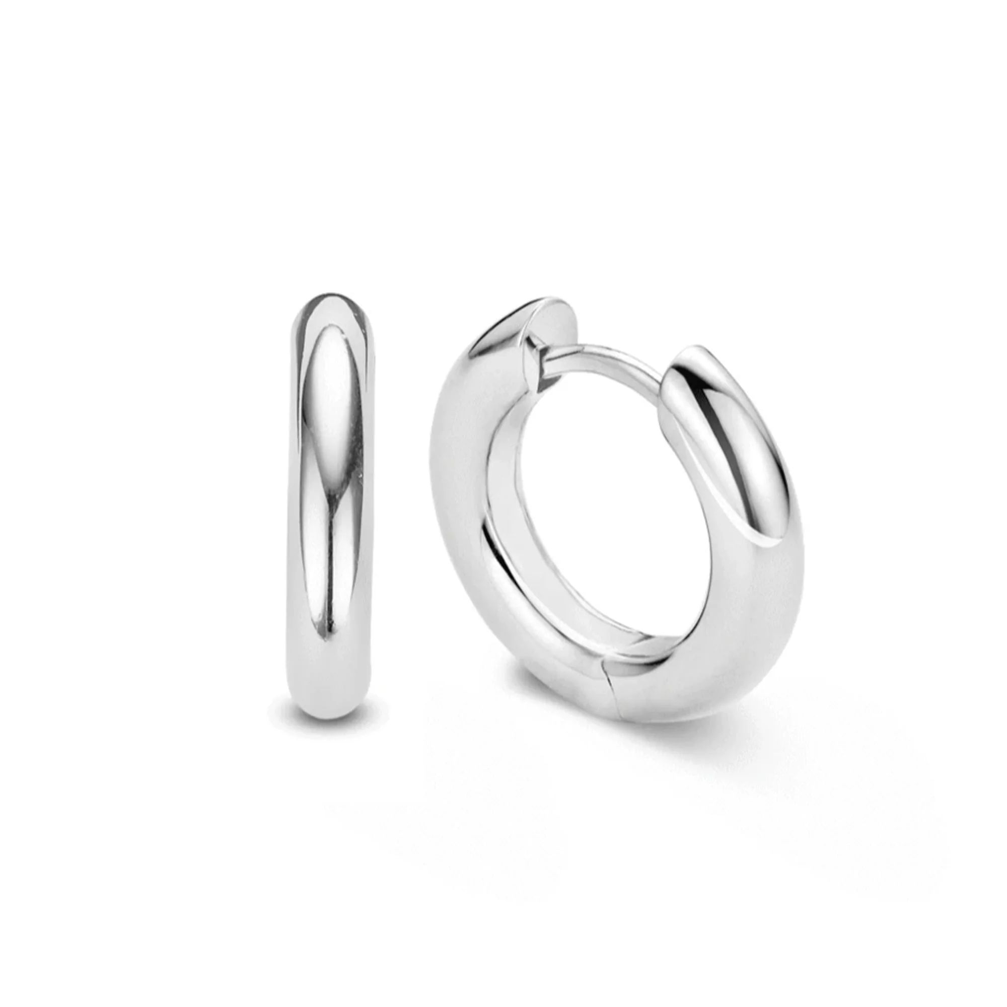 Ti Sento Silver Plain Hoop Earrings - Image 2