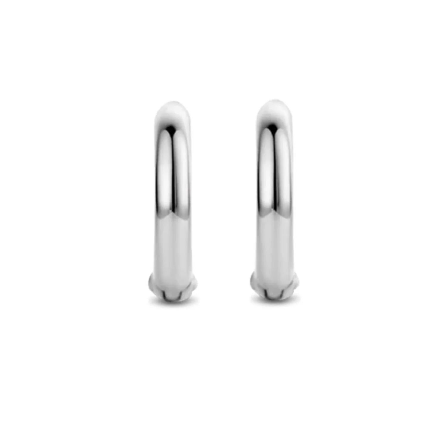 Ti Sento Silver Plain Huggy 12mm Hoop Earrings 7811SI - Image 2
