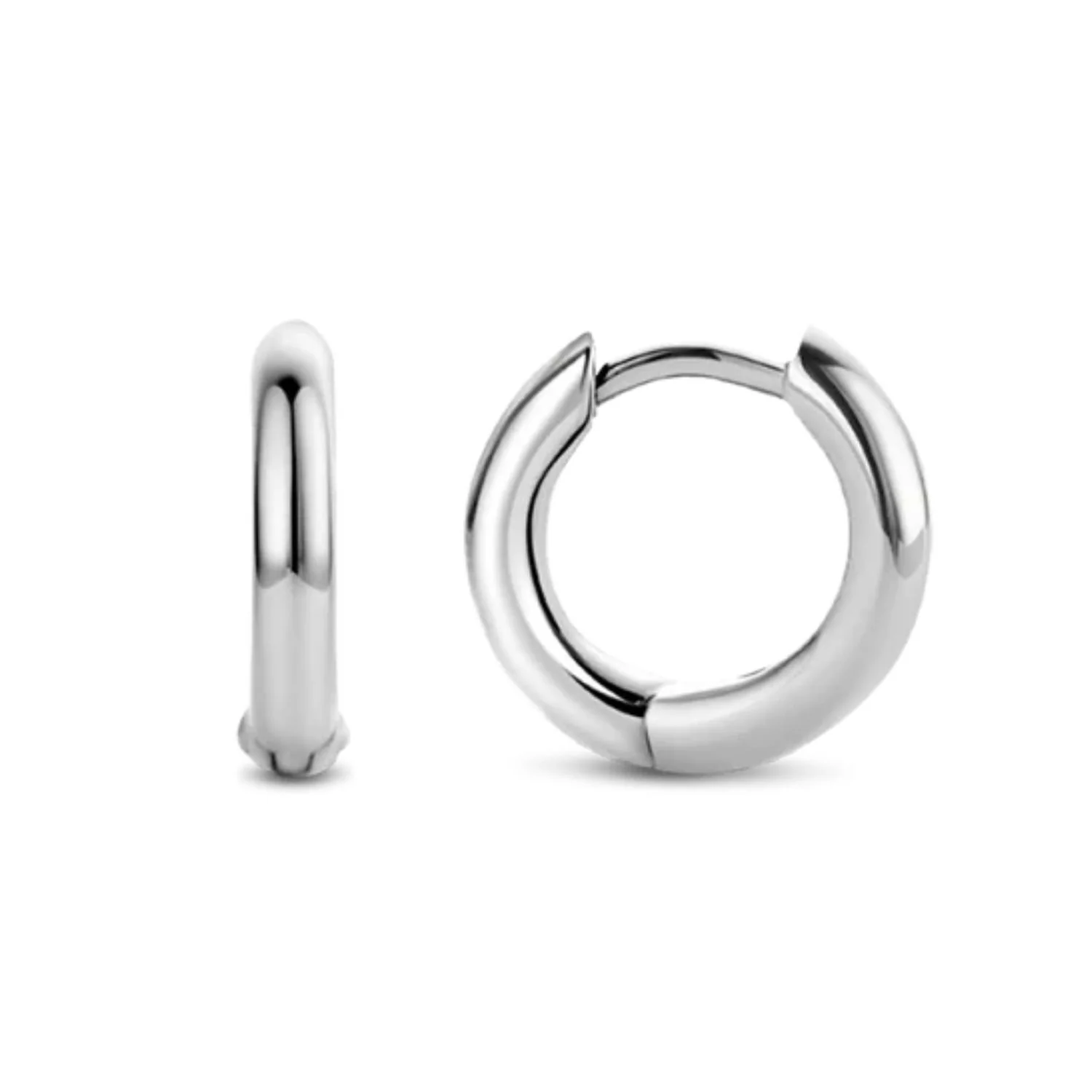 Ti Sento Silver Plain Huggy 12mm Hoop Earrings 7811SI - Image 4