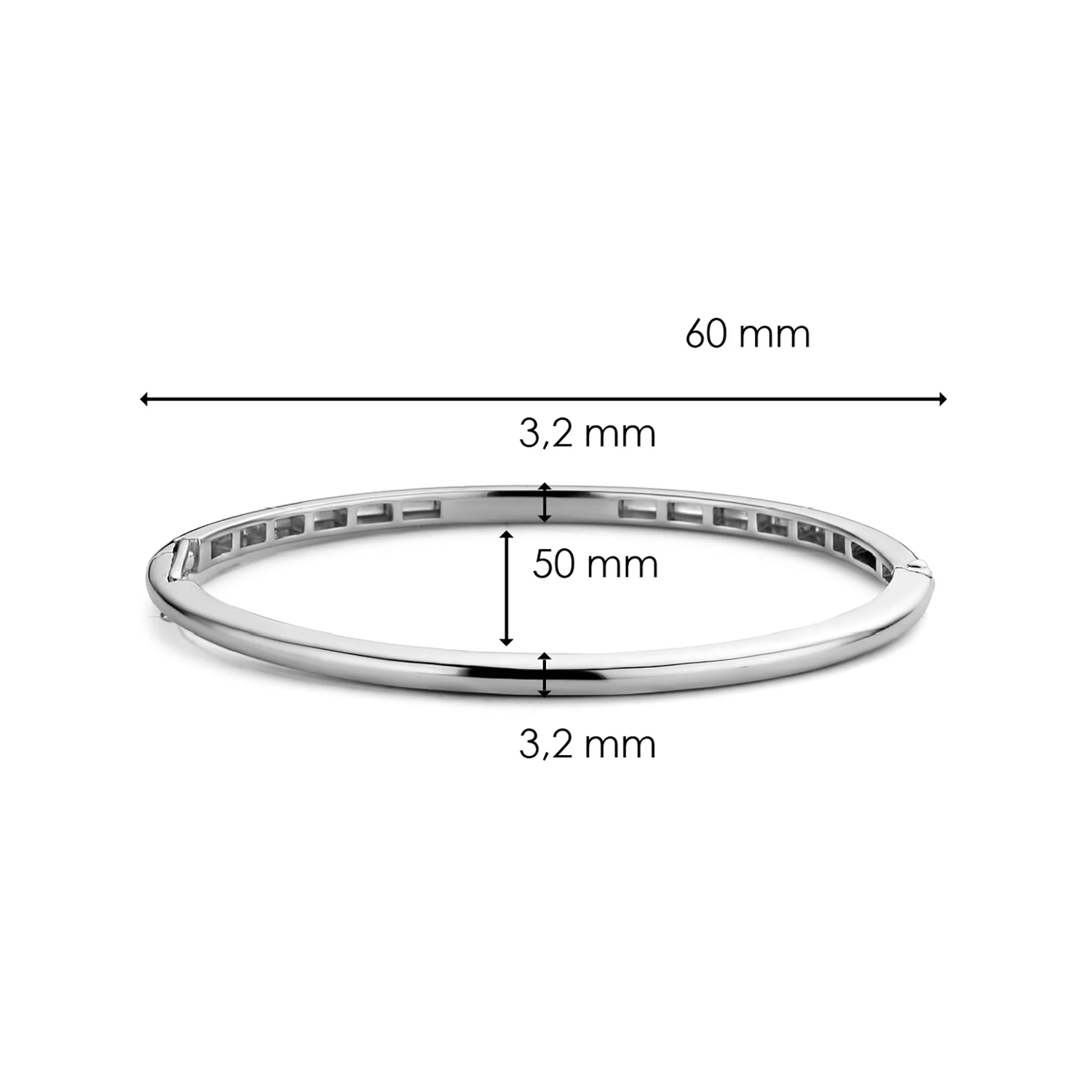 Ti Sento Slim Silver Oval Bangle 2889SI - Image 4