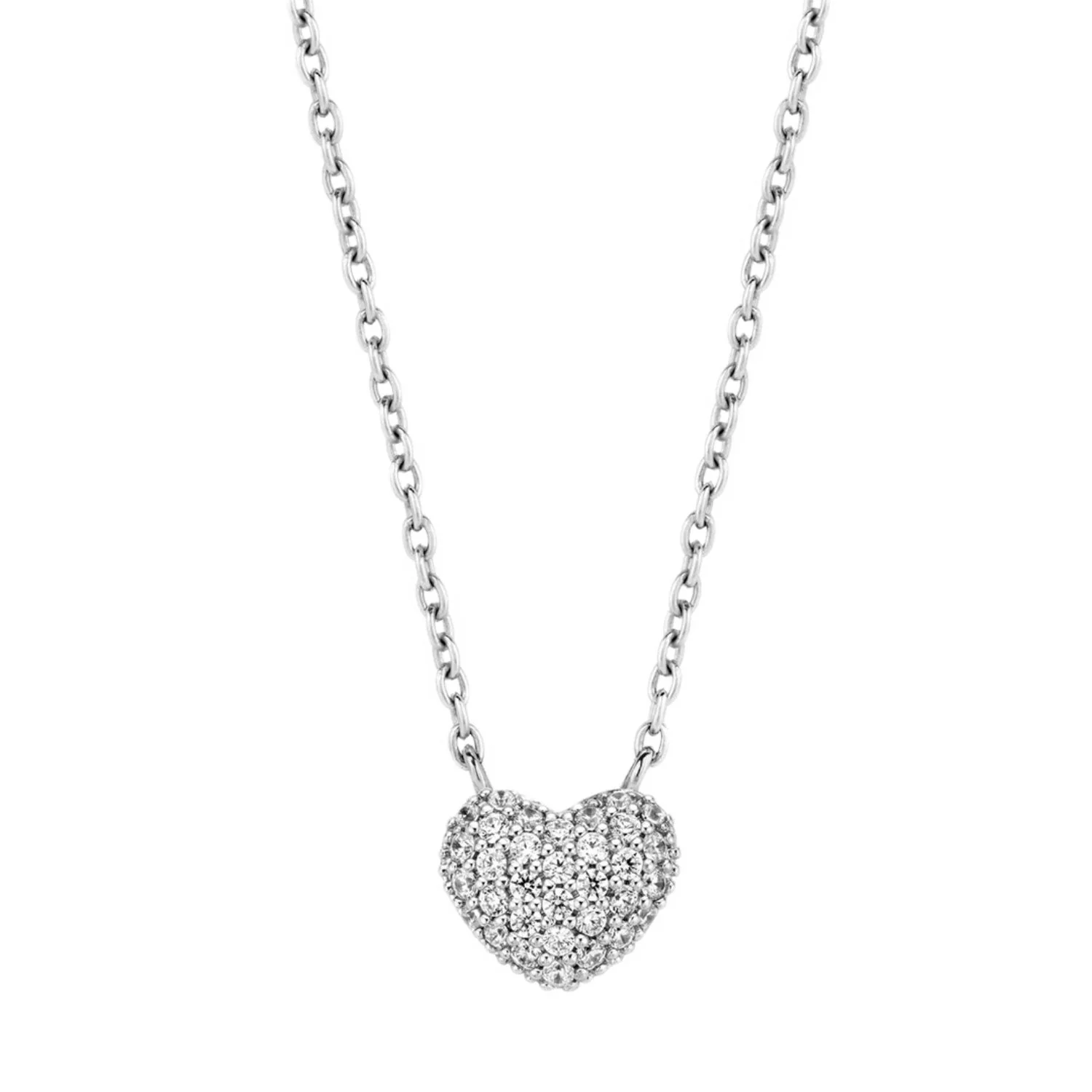 Ti Sento Small Silver CZ Heart Pendant 3899ZI