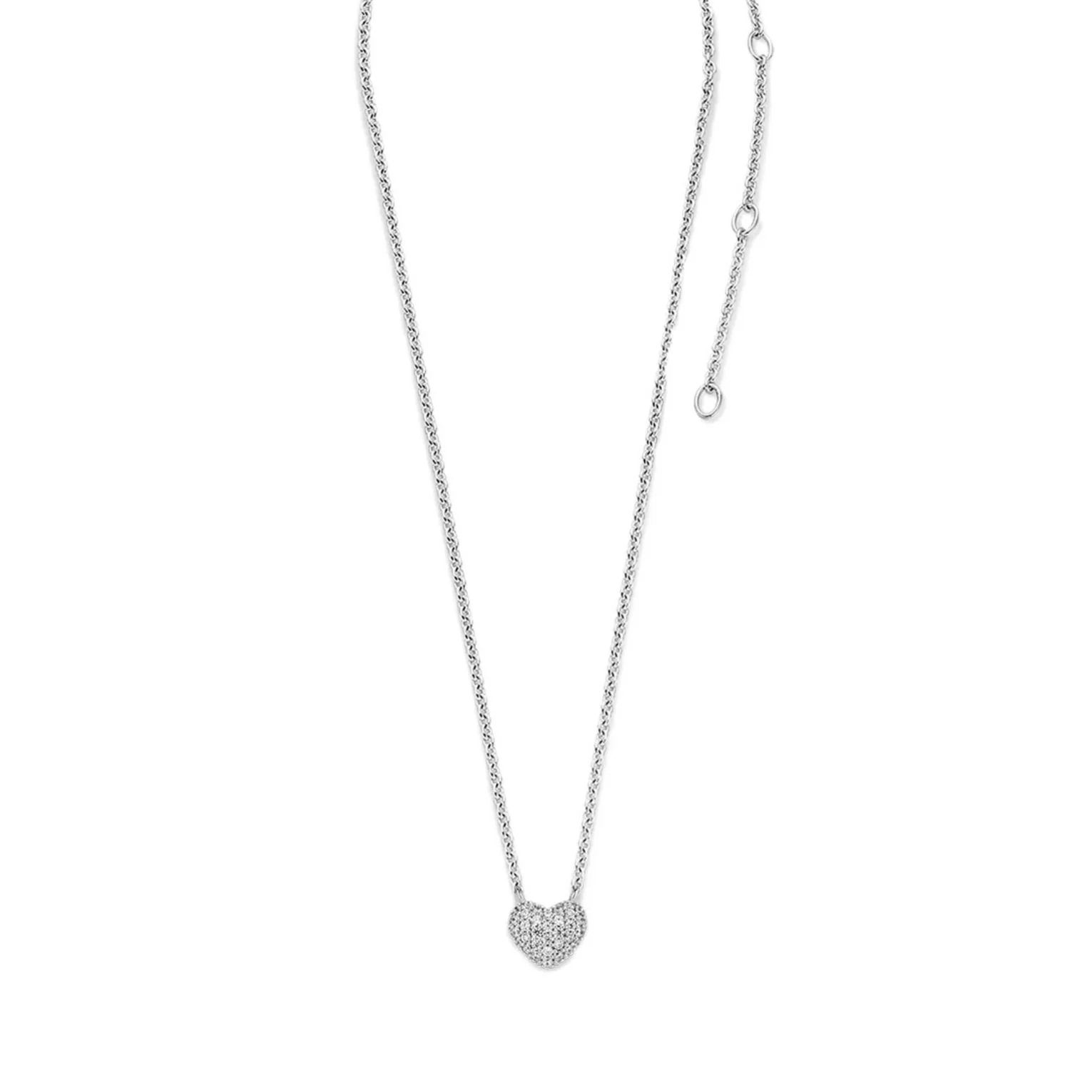 Ti Sento Small Silver CZ Heart Pendant 3899ZI - Image 2