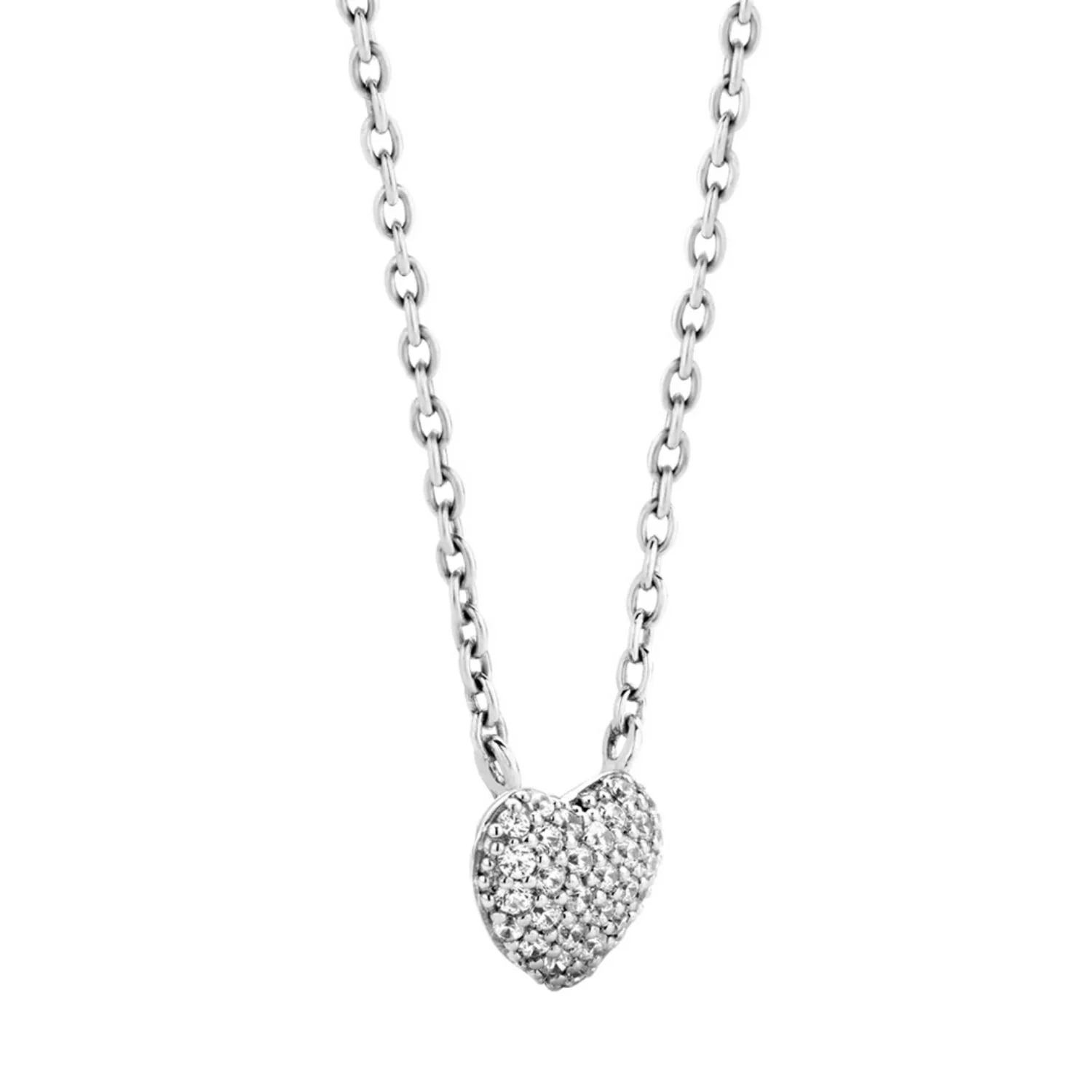 Ti Sento Small Silver CZ Heart Pendant 3899ZI - Image 3