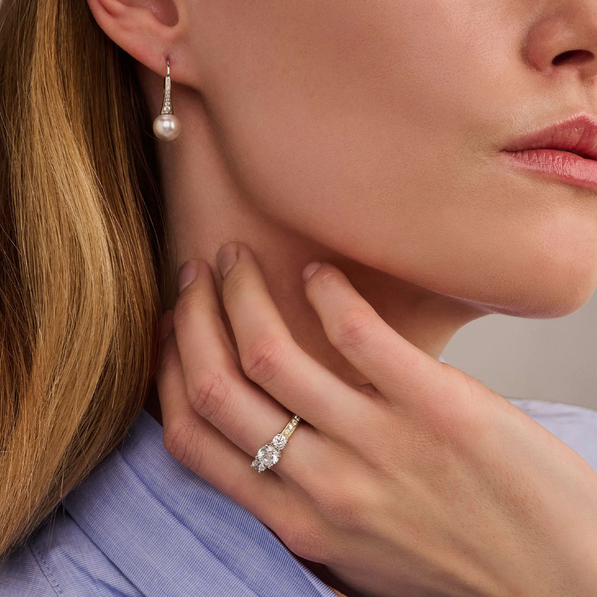 Ti Sento Synthetic Pearl and Cubic Zirconia Drop Earrings 78061PW - Image 4