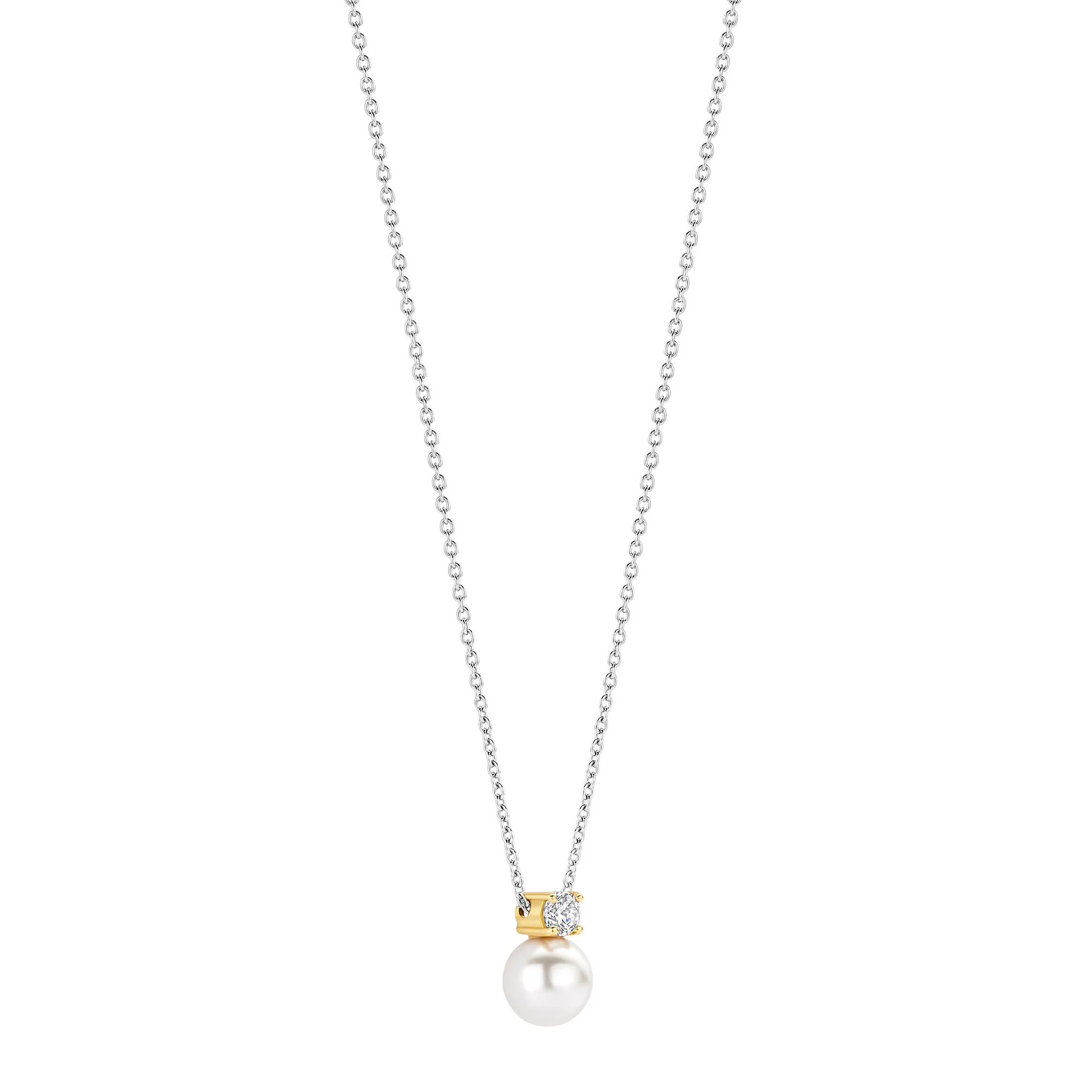 Ti Sento Synthetic Pearl and Cubic Zirconia Necklace 34125YP - Image 2